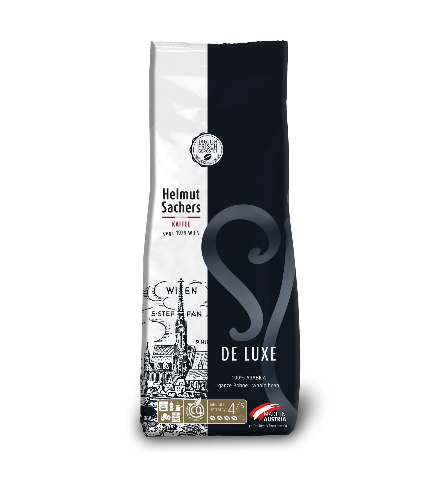 Helmut Sachers De Luxe Coffee - 100% Arabica Whole Beans Intensity 4/5 500g | Premium International Shipping - Buy Online on GoSupps.com
