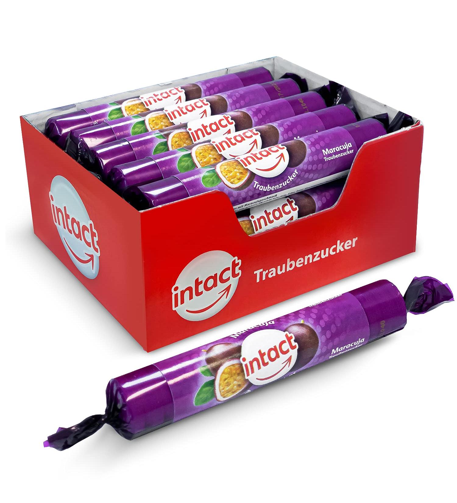 Intact Glucose Roll - 15 Vegan Passion Fruit Candies (40g Each) | Multipack - International Shipping - Buy Online on GoSupps.com