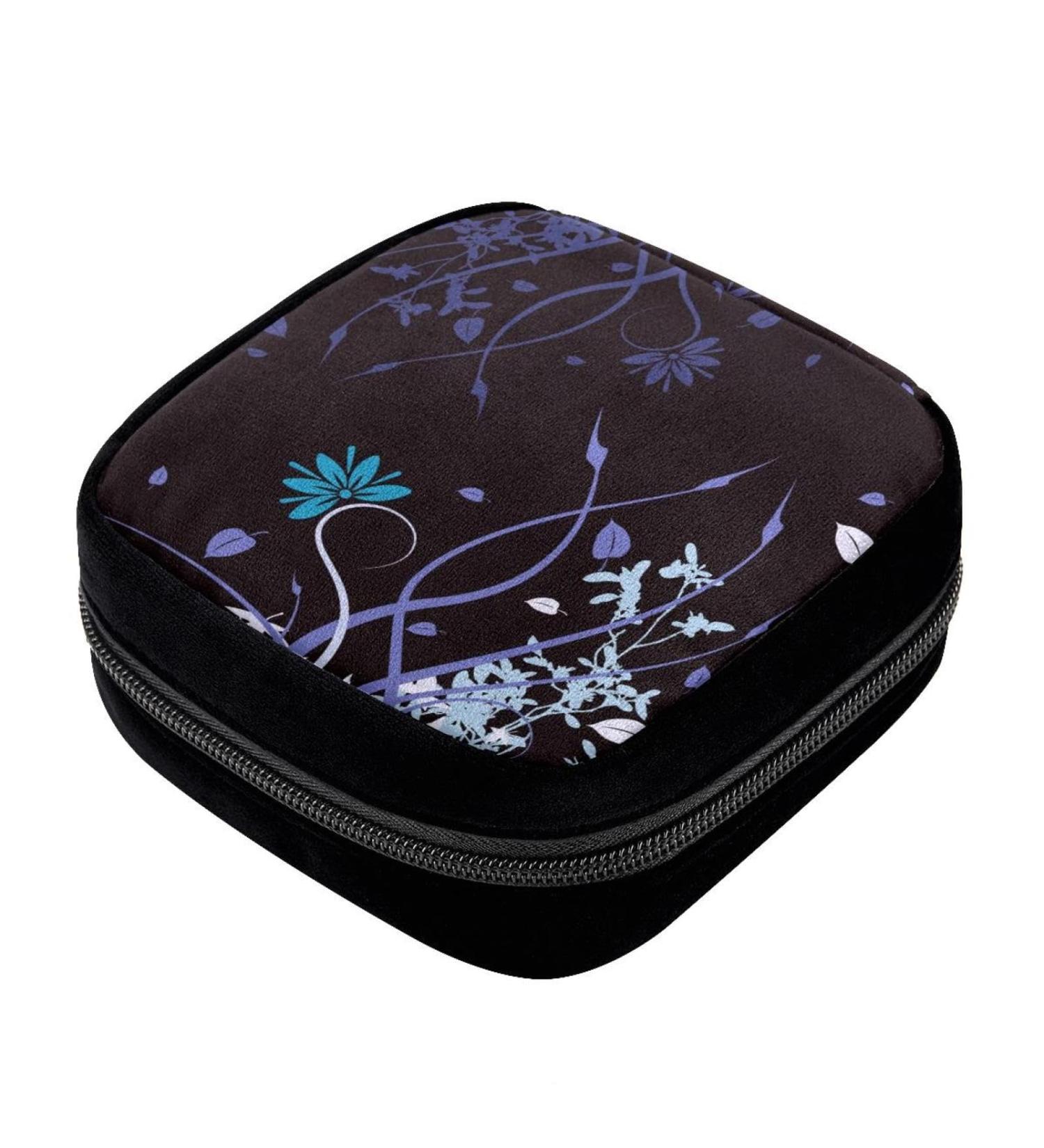 GIAPB Period Bag - Sanitary Napkin Storage & Makeup Pouch, Cartoon Art Flower Pattern (Color2434) - Buy Online on GoSupps.com