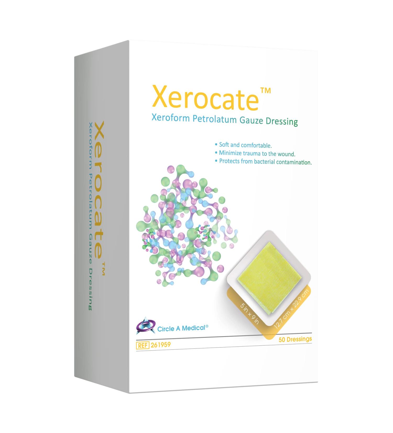 Circle A Medical Xeroform Petrolatum Dressing 5X9 (50/Box) - Sterile Fine Mesh Gauze for Wounds - Occlusive Strip Foam Dressing for Burns & Skin Grafts - Buy Online on GoSupps.com