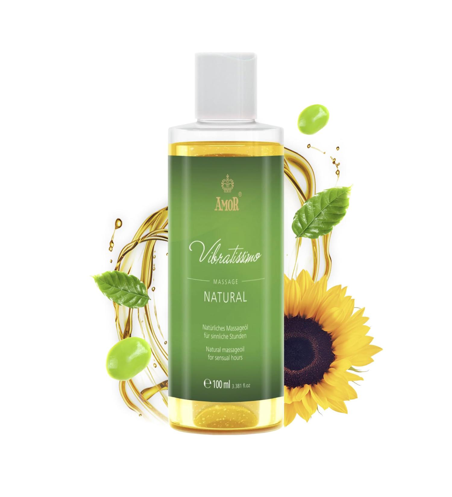 Vibratissimo Natural - Massage Oil for Sensual Pleasure Love Oil Erotic Oil 100 ml Natural 100 ml (Pack of 1) - Buy Online on GoSupps.com