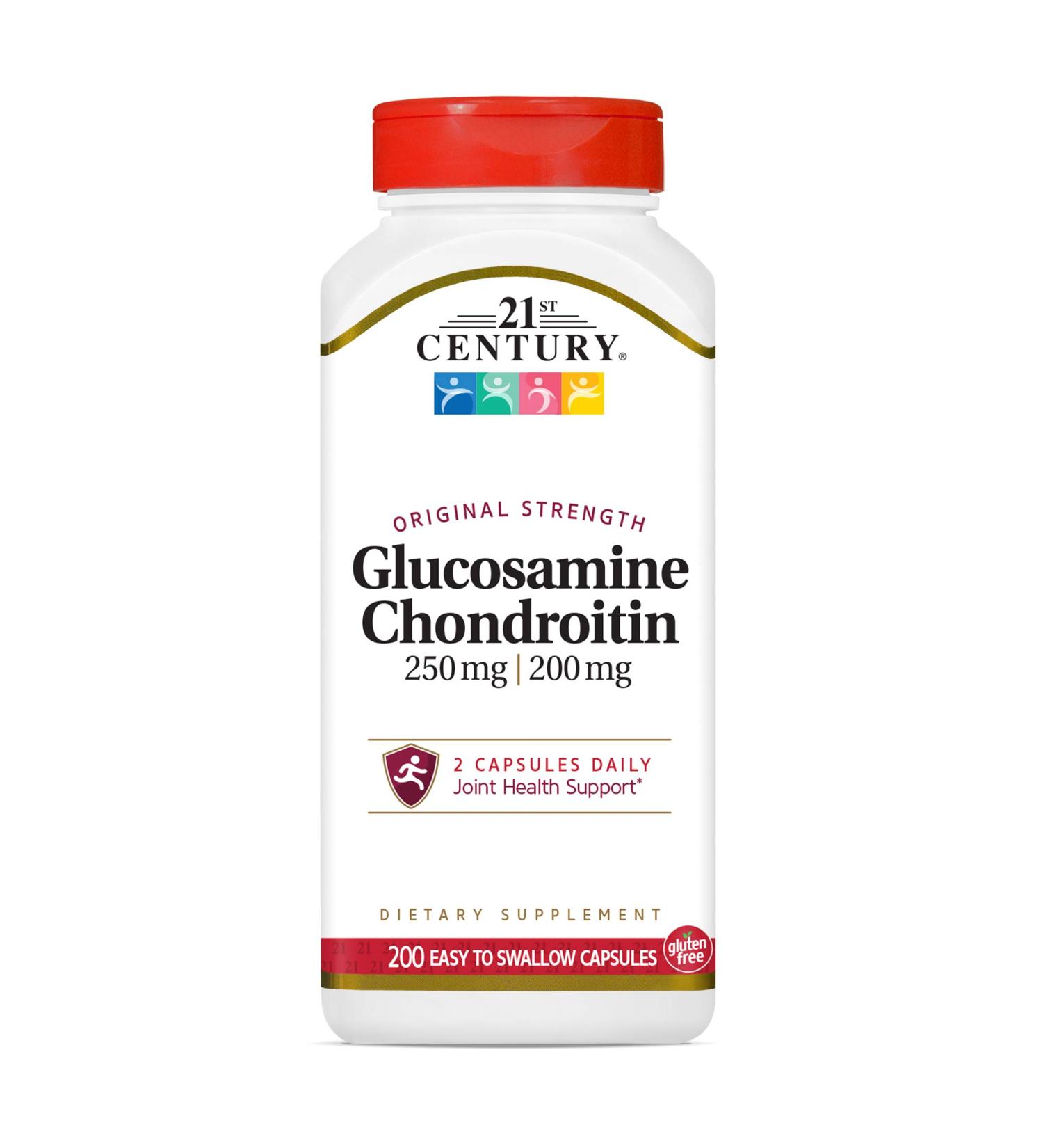 21st Century Glucosamine Chondroitin 250mg200mg - 200 Easy Swallow Capsules - Buy Online on GoSupps.com