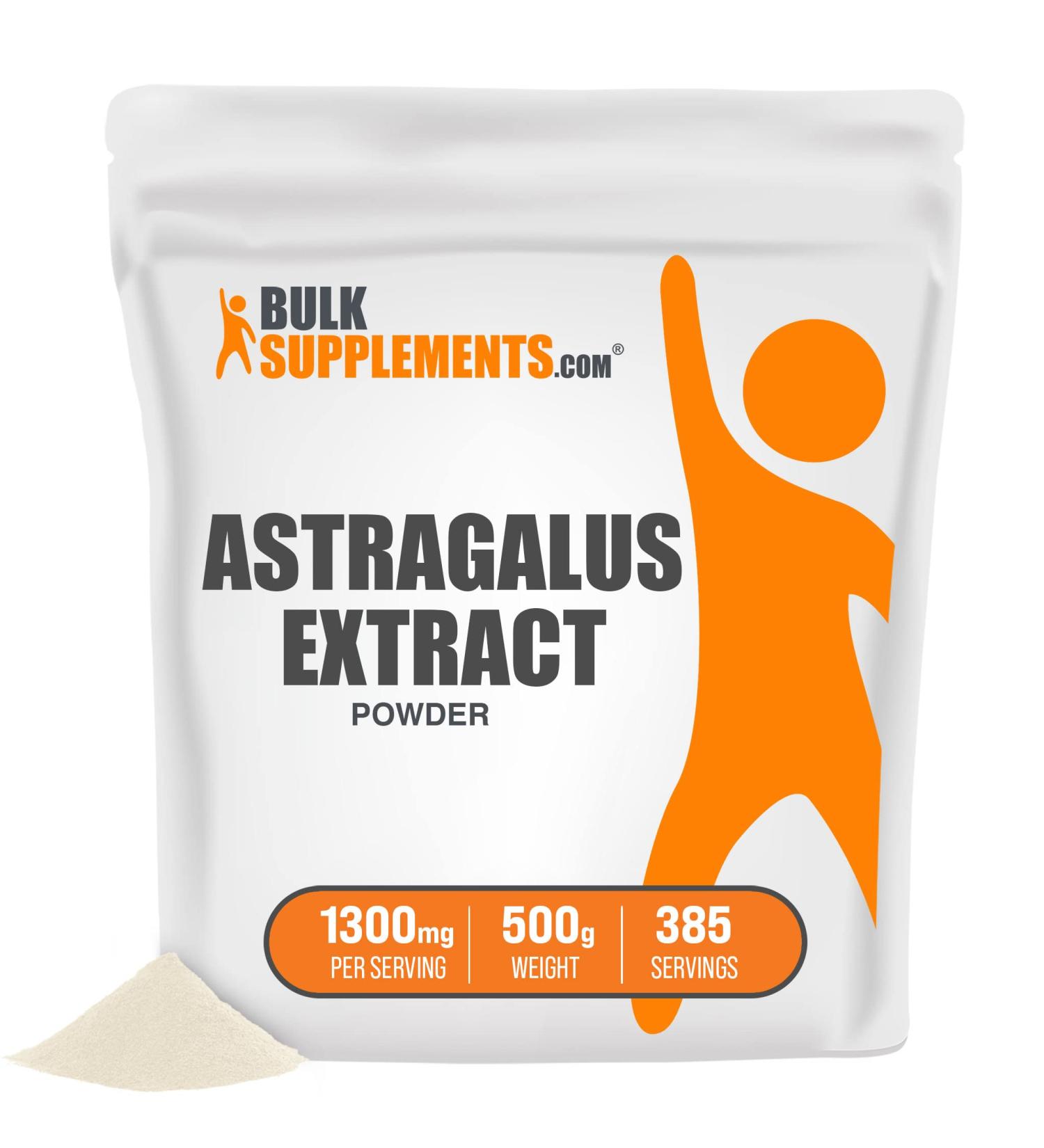 BulkSupplements Astragalus Extract Powder 500g - Apigenin & Adaptogen Supplement for Lung & Kidney Support - Astragalus Root Powder - 1.1lb Pack - Buy Online on GoSupps.com