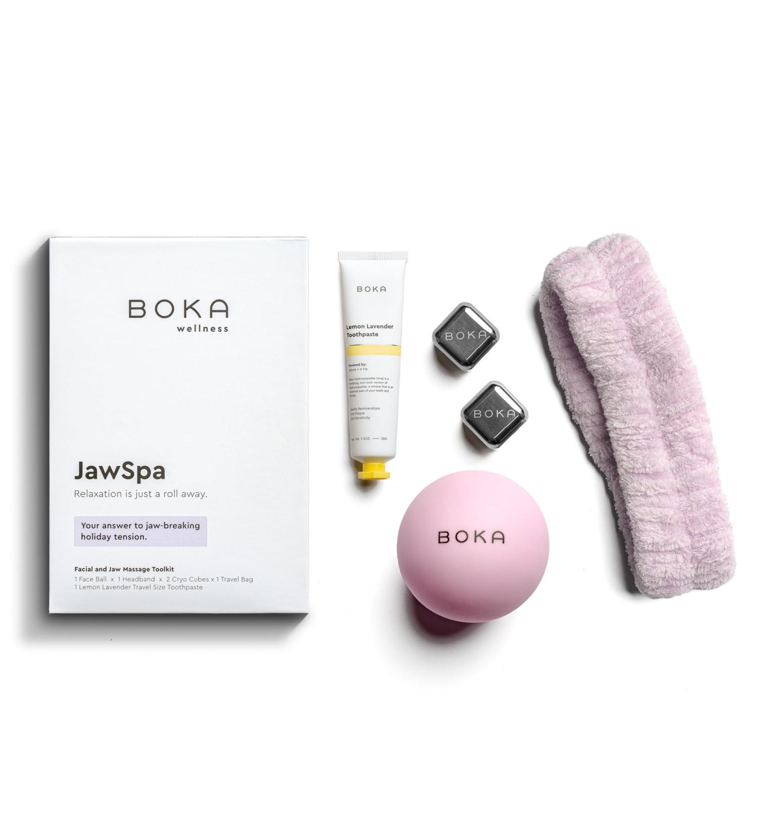 Shop Boka JawSpa Facial Tension Kit - Face Ball Cryo Cubes Headband & Travel Bag - International Shipping Available - Buy Online on GoSupps.com