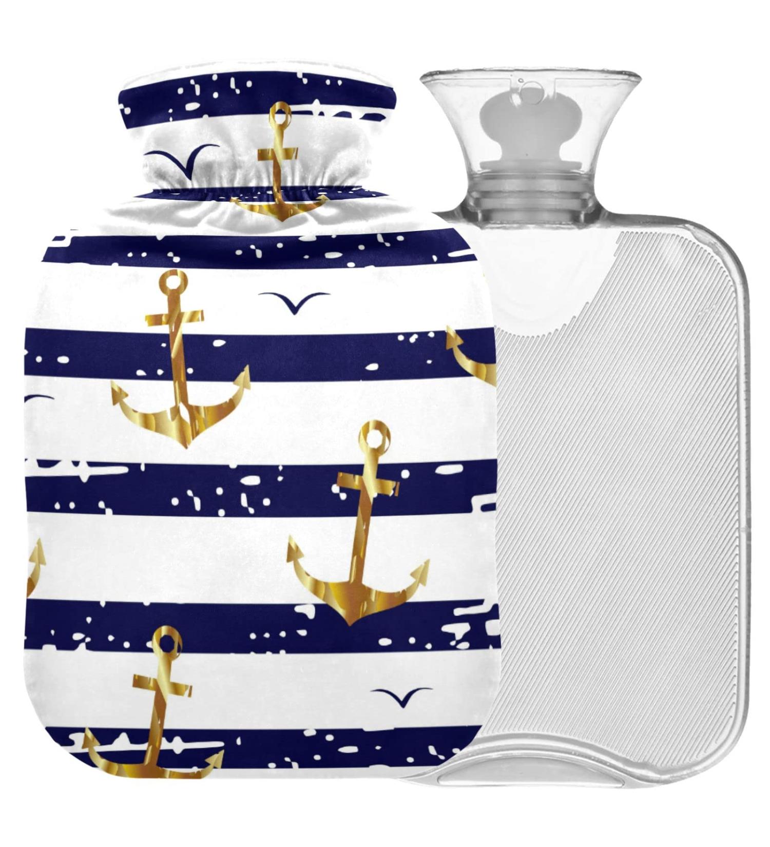 Buy Naanle Seagull Golden Ancer 2L Transparent Hot Water Bottle with Cover - Large Hot Water Bottle for Bed Hand & Foot Pain Relief & Heat Therapy - Buy Online on GoSupps.com