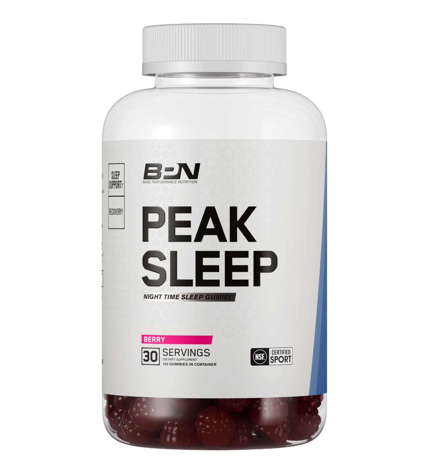 BARE PERFORMANCE NUTRITION BPN Peak Sleep Gummy Sleep Aid & Recovery Support Supplement 30 Servings Berry - Buy Online on GoSupps.com