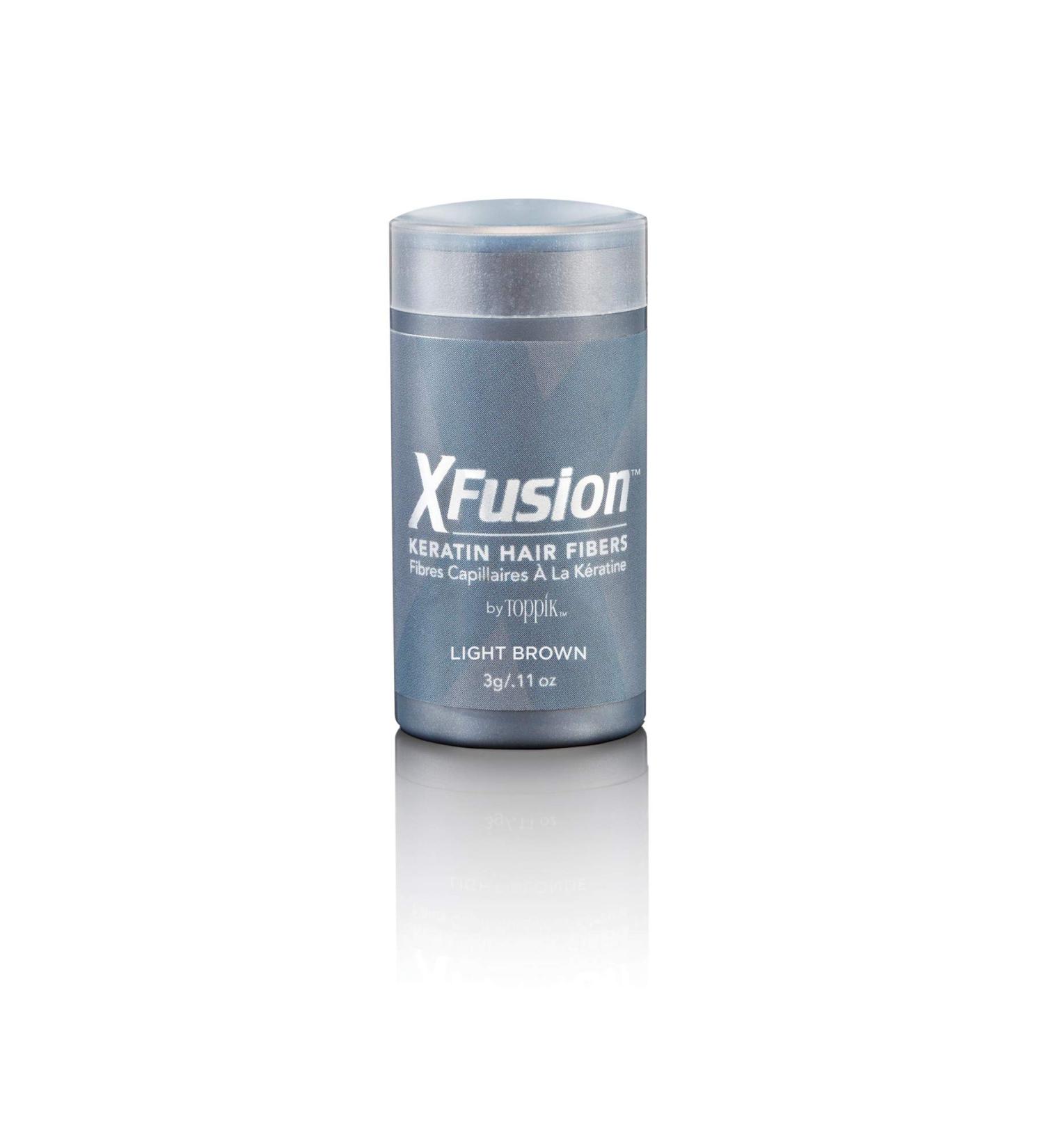 XFusion Keratin Hair Fibers - Light Brown | Instantly Conceals Thinning Hair - Buy Online on GoSupps.com