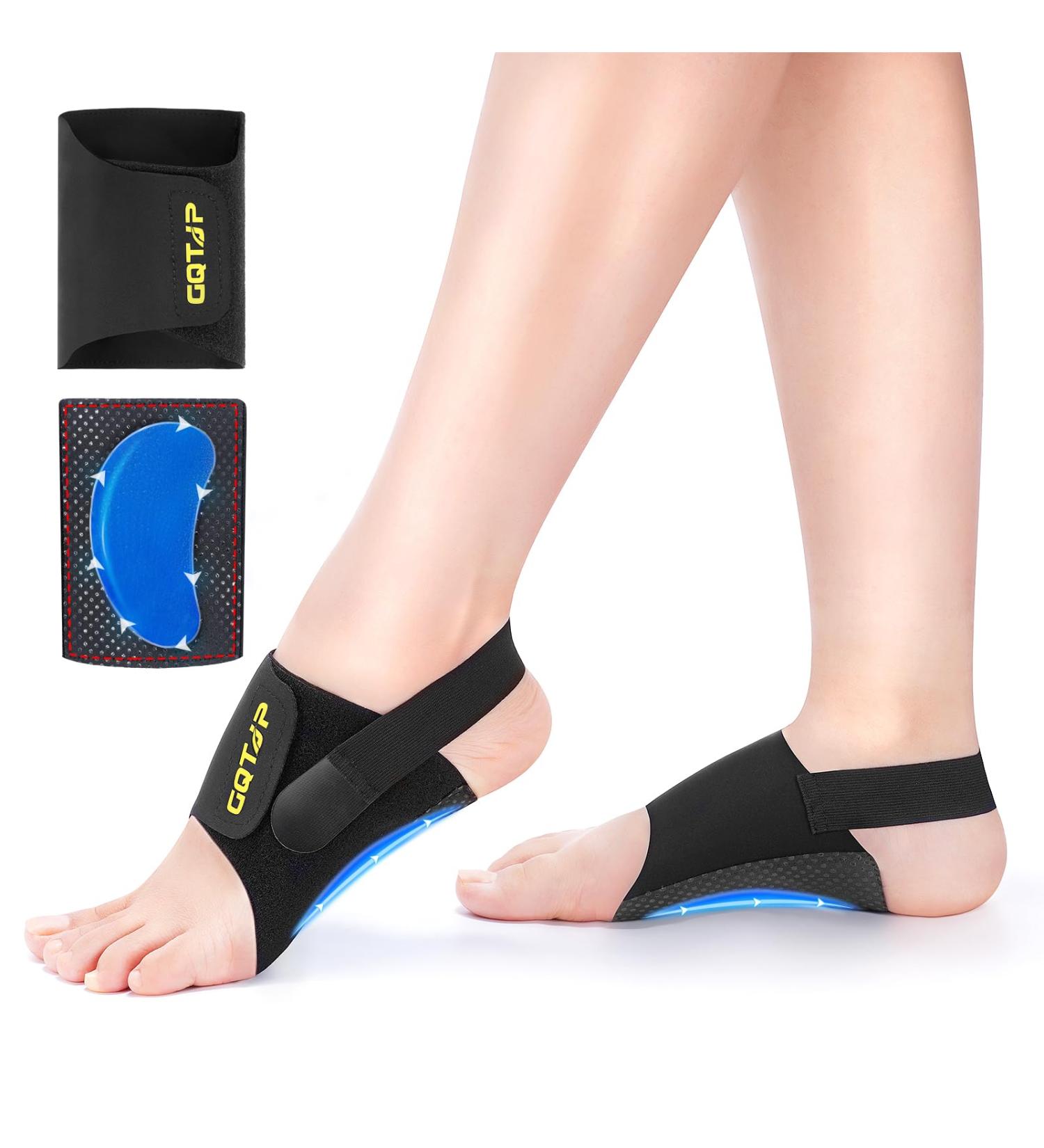 Arch Support Inserts for Plantar Fasciitis Relief | Adjustable Bands with Built-in Orthotics & Gel Pads - Best Foot Arch Support for Pain Relief (Black 1 Pair - Buy Online on GoSupps.com