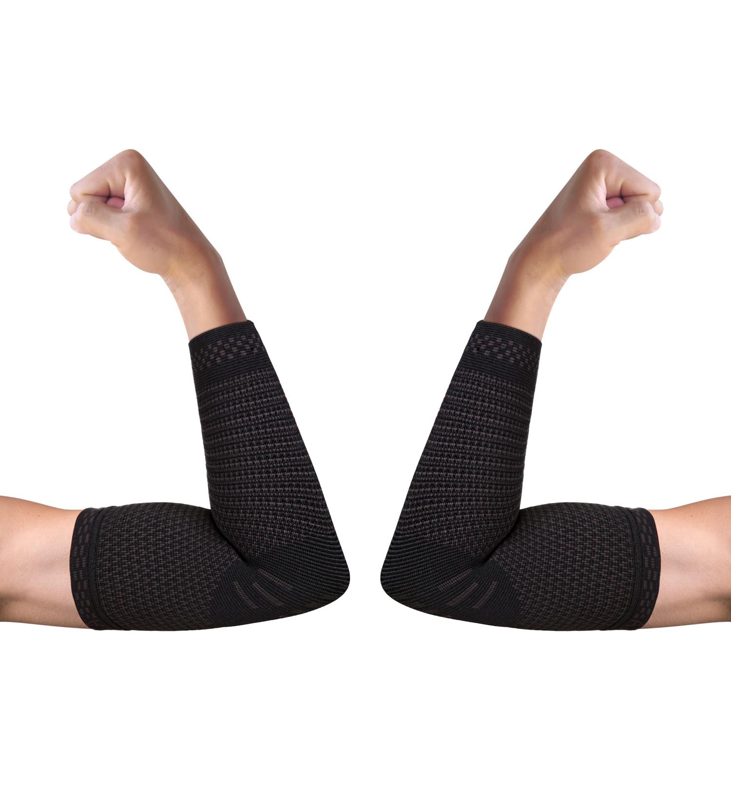 NEENCA [2 Pack] Professional Compression Elbow Sleeves - Medium Black | Support for Tennis/Golf Elbow, Tendonitis, Sports Protection & Pain Relief - Buy Online on GoSupps.com