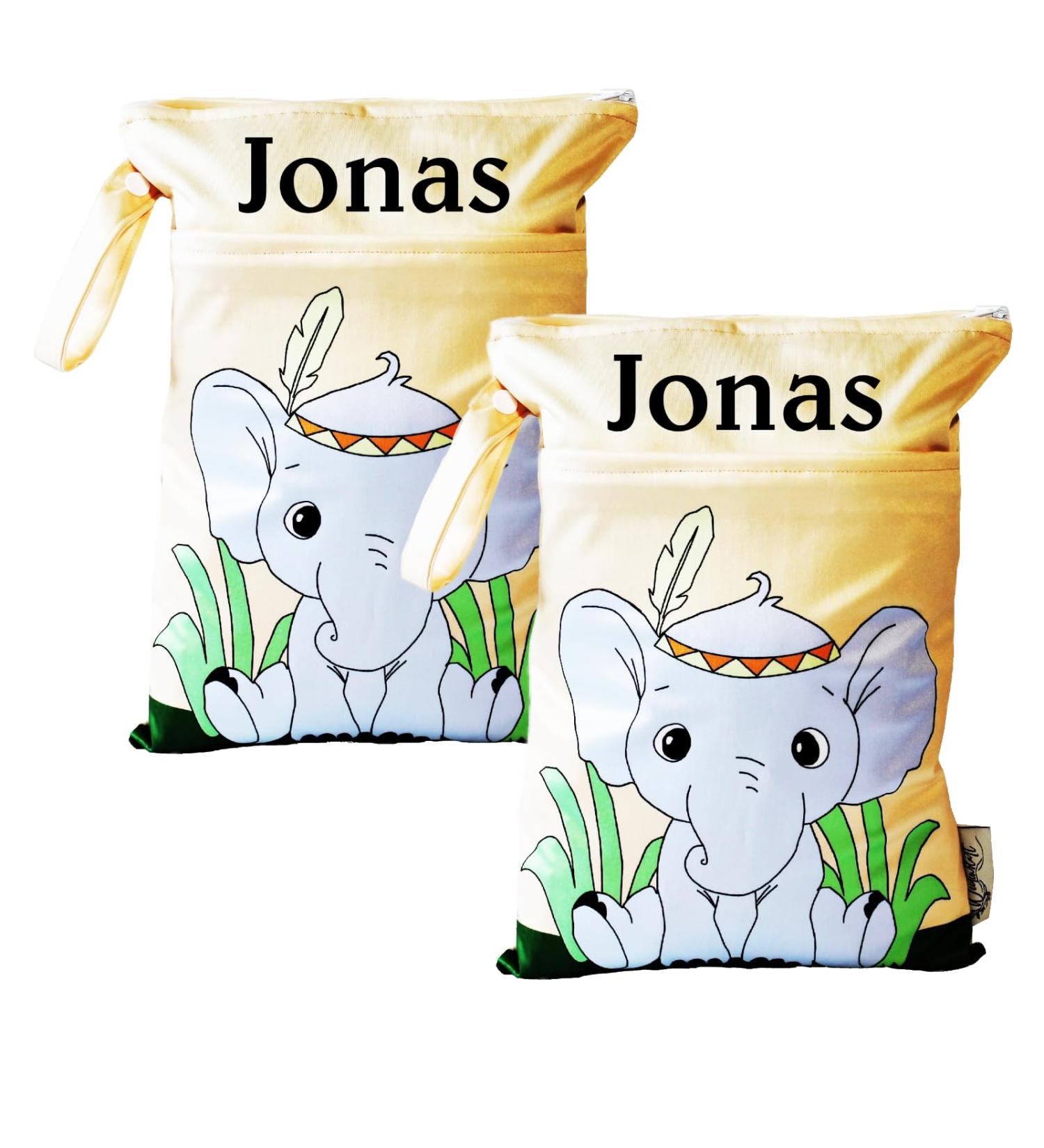 Buy Wetbag Naspasche - Stylish Diaper Bag for Kindergarten & On-the-Go (2 Elephant Designs) | International Shipping Available - Buy Online on GoSupps.com