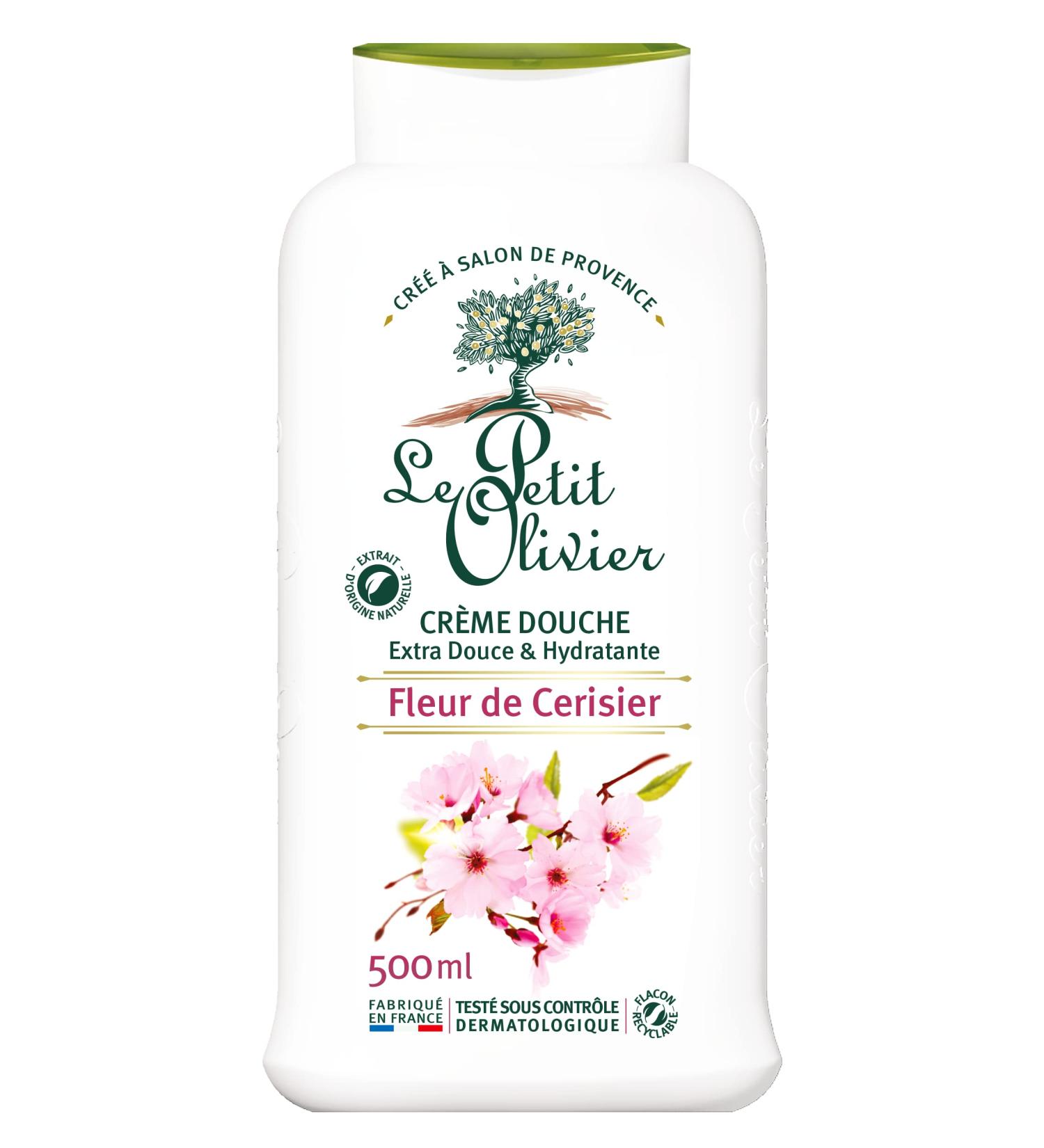 Le Petit Olivier Cherry Blossom Shower Cream 16.9 oz | Moisturizing Body Cream for Sensitive Skin | Natural Ingredients Glycerin & pH Neutral | Soap-Free & Dye-Free - Buy Online on GoSupps.com