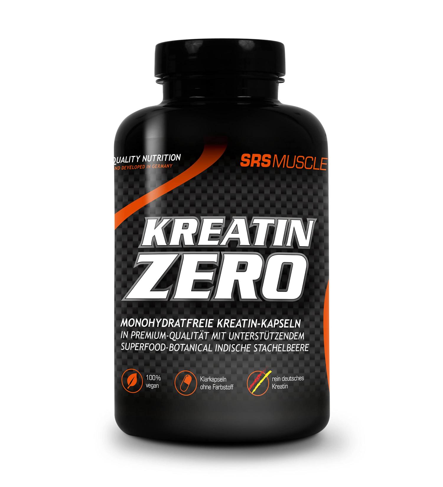 SRS Muscle - Creatine Zero 120 capsules | monohydrate-free | with Creapure AH and caffeine-free Emblic Boost | German premium quality