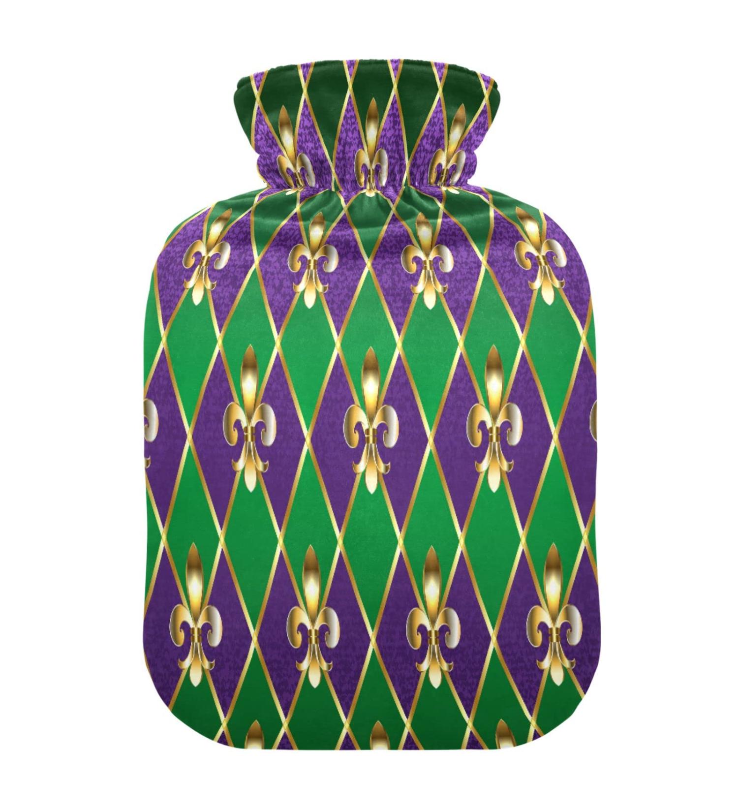 Shop Mardi Gras Jewelry Heat Bottle - 1L Hot Water Bottle for Pain Relief & Warmth | Perfect for Cramps & Cold Feet - Buy Online on GoSupps.com