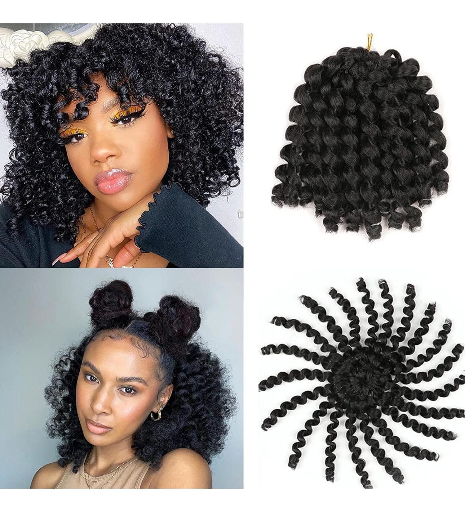 Xtrend Hair 8 Inch Wand Curl Twist Braids Crochet Curly Hair Extension 1B 5 Packs/Lot - Buy Online on GoSupps.com
