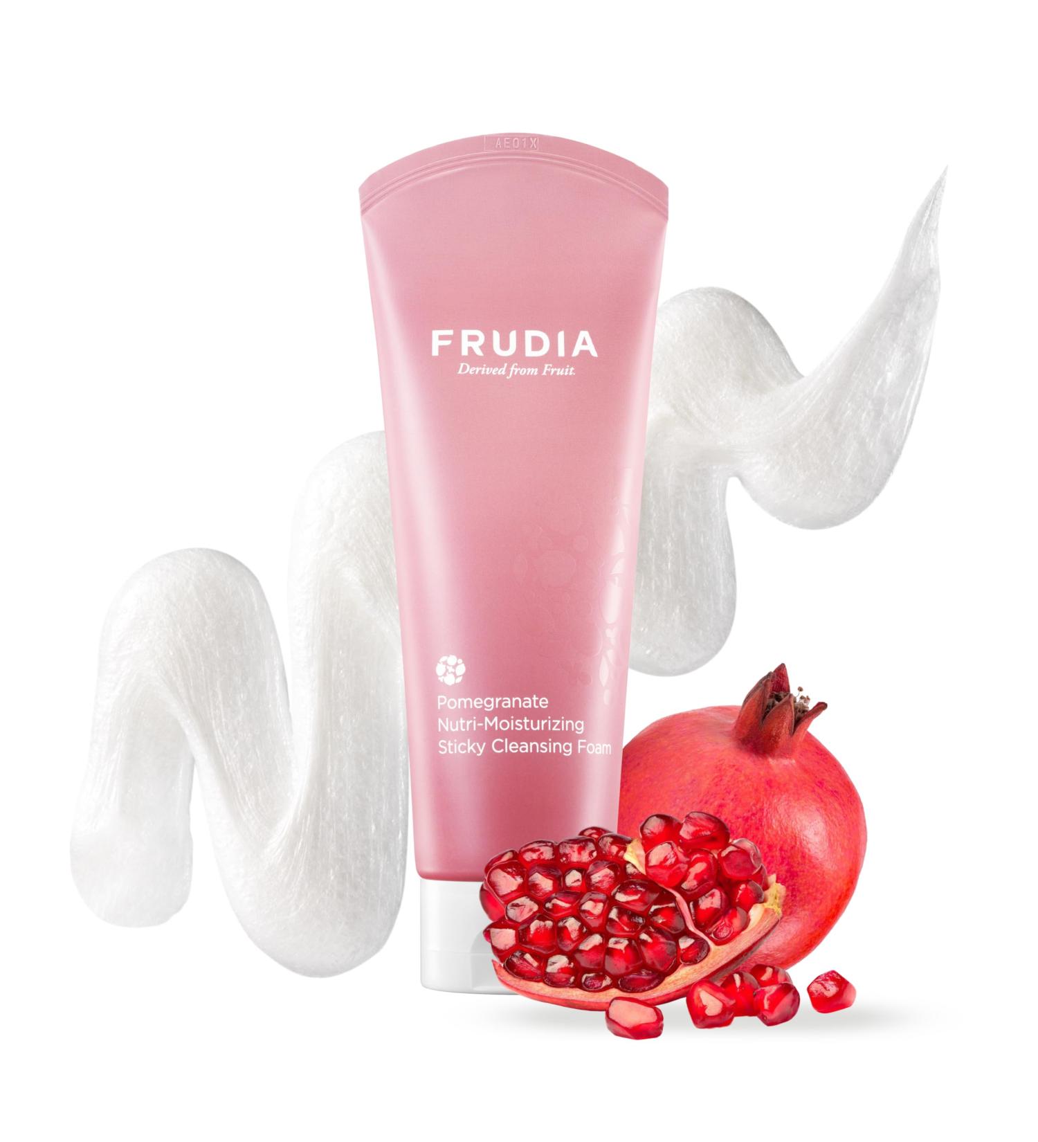 FRUDIA Pomegranate Nutri-Moisturizing Facial Cleanser (4.9 oz) Gentle Daily Korean Face Wash w/Adenosine & Pomegranate Extract | Korean Face Cleansing Foam for Hydration & Elasticity - Buy Online on GoSupps.com