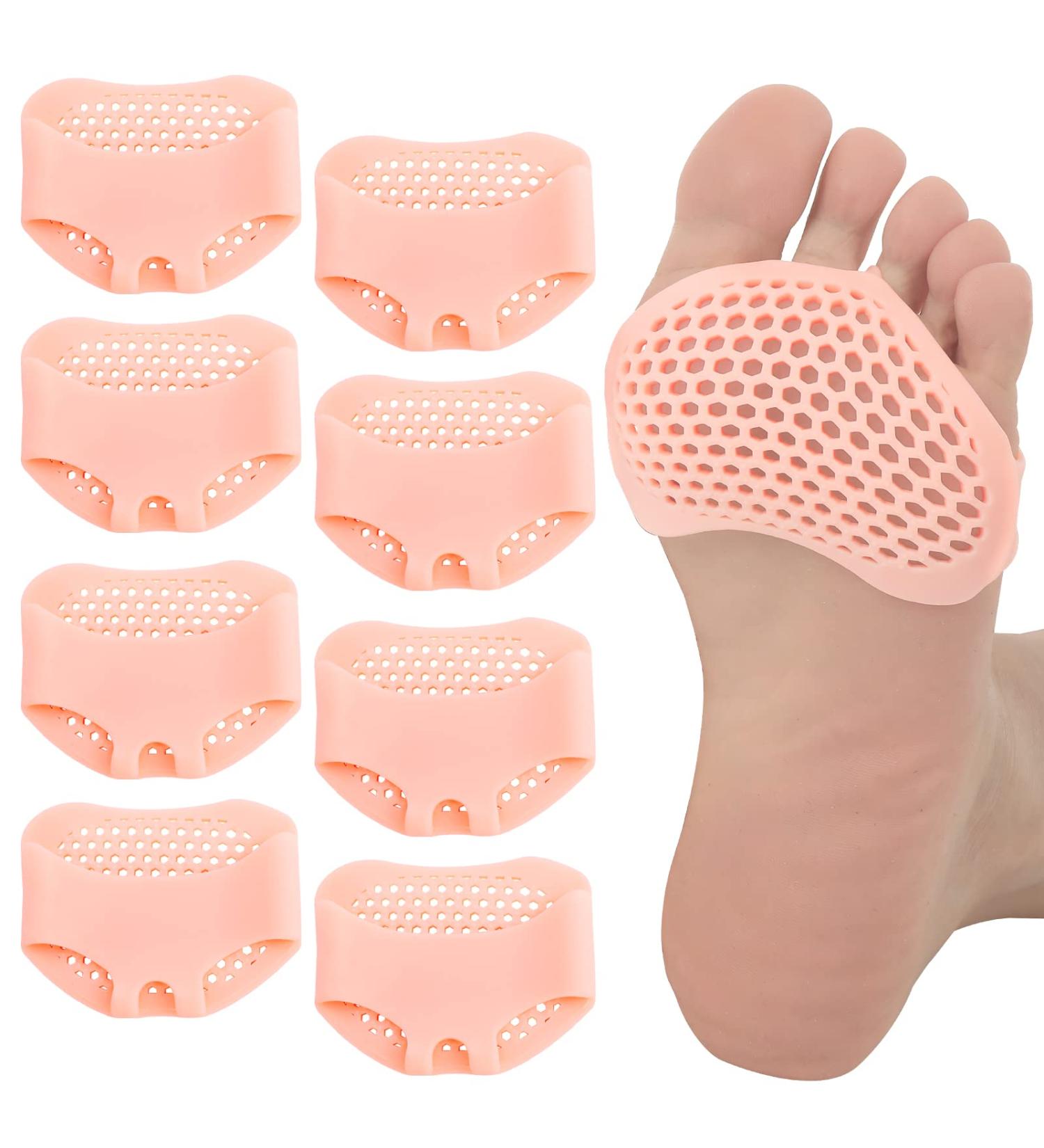 Sibba Sibba Foot Pads 4 Pairs Gel Metatarsal Forefoot Ball of Cushions Pain Relief Shoes Sole Protector Sneakers Callus Insoles High Heels Corn Remover Feet Heel Bottom Toe Inserts Women Men Skin Color 7.5 6 0.3 cm - Buy Online on GoSupps.com
