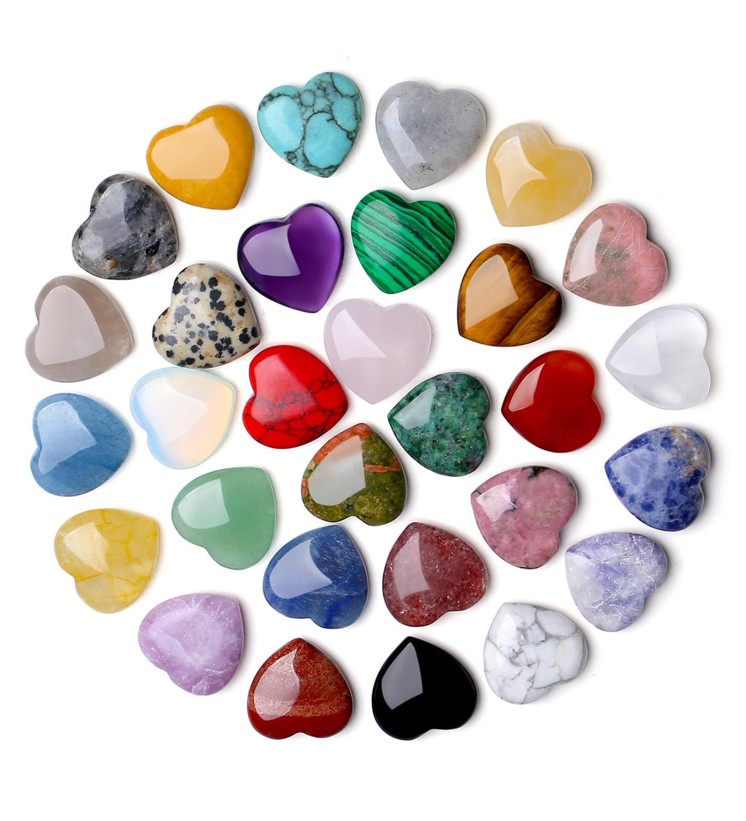 XIANNVXI 30 Pcs Crystals Heart Stones Love Puff Multicolour Healing Crystals Polished Assorted Crystals Natural Gemstones Reiki Decorative Home Accessories Multicolour-30pcs - Buy Online on GoSupps.com