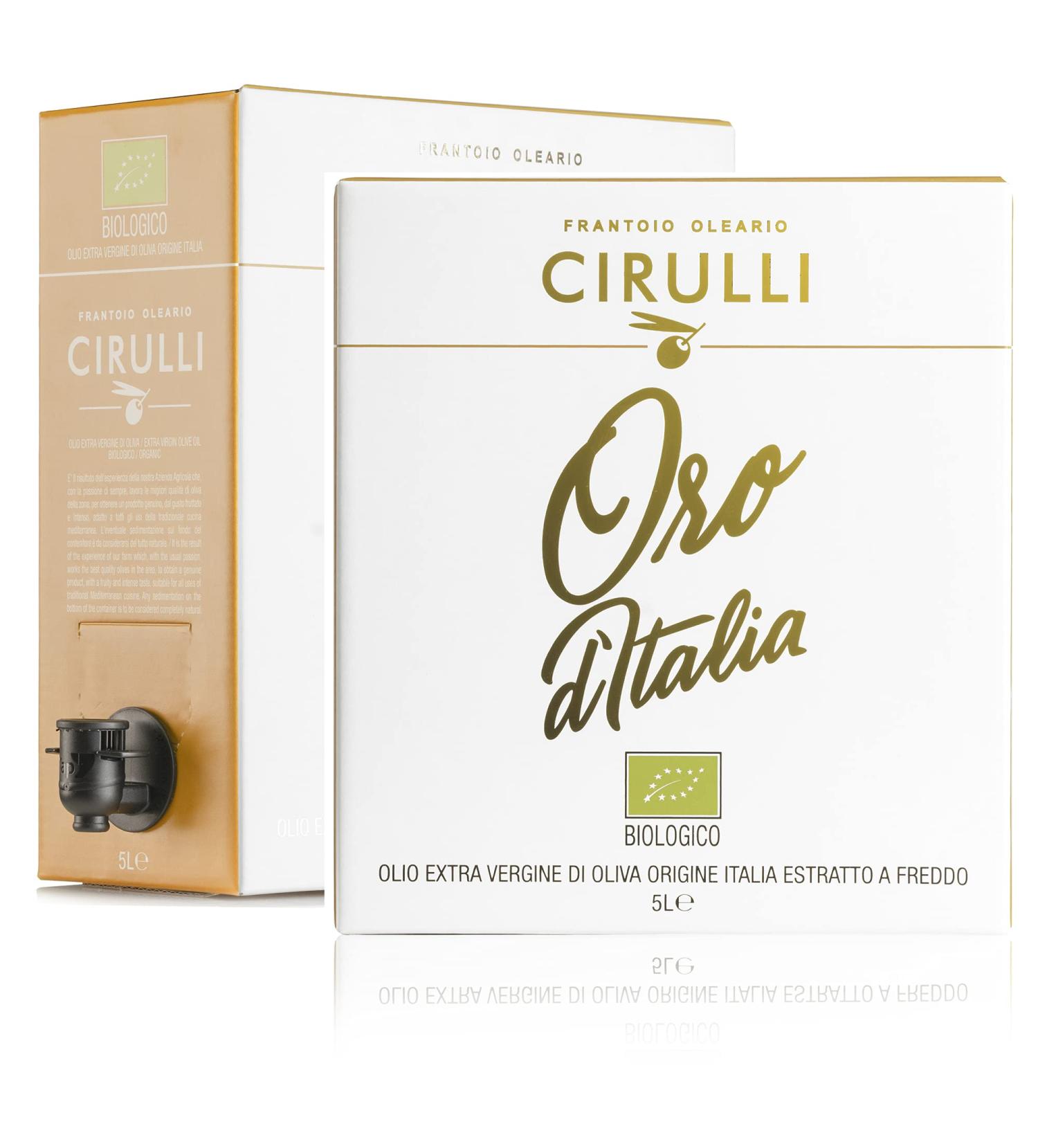 Frantoio Oleario Cirulli Organic Extra Virgin Olive Oil Bag in Box of 5 Liters - 100% Italian - Buy Online on GoSupps.com