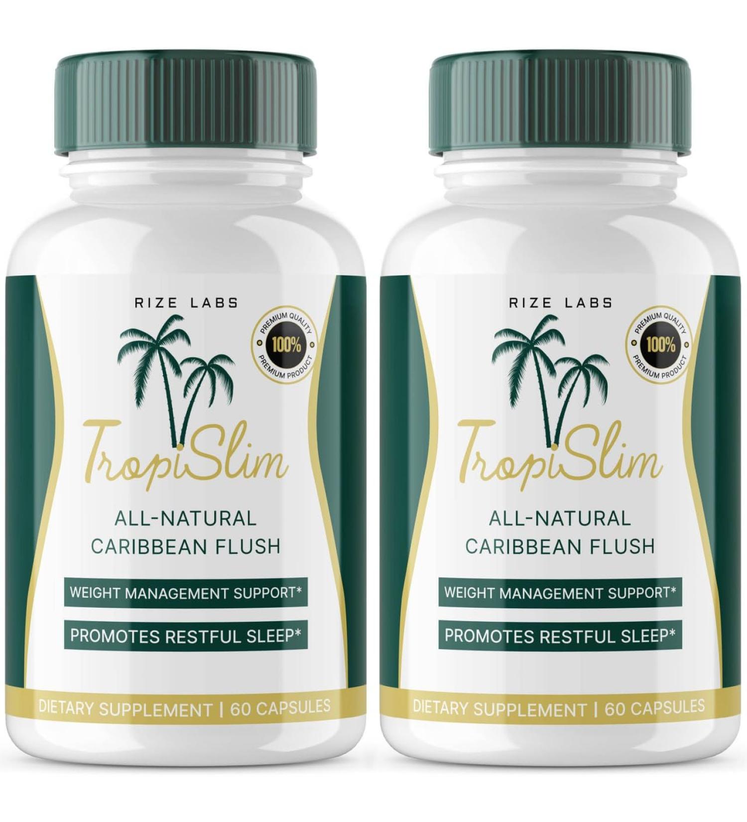 (Official 2 Pack) Tropislim Tropislim All Natural Caribbean Flush Weight Loss Supplement Tropislim Slimming Capsules for Women Healthy Lifestyle + Leaner Physique Tropical Reviews (120 Capsules) - Buy Online on GoSupps.com