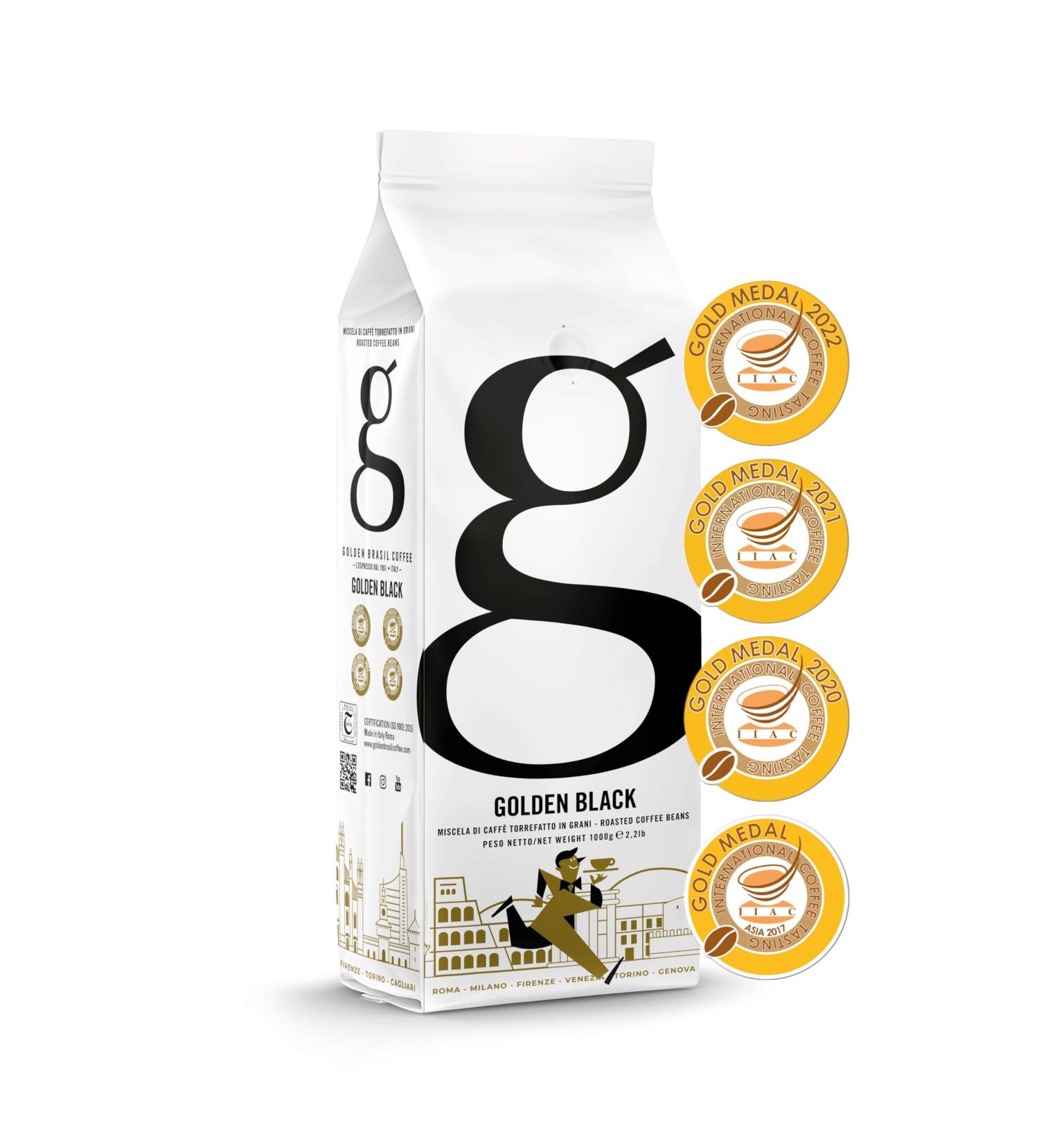 Golden Brasil - Golden Black Coffee Beans 1kg - (80% Arabica & 20% Robusta) - Medium Roast Whole Coffee Beans - Rich Flavoured Coffee Golden Brasil GOLDEN BLACK 1 kg (Pack of 1) - Buy Online on GoSupps.com