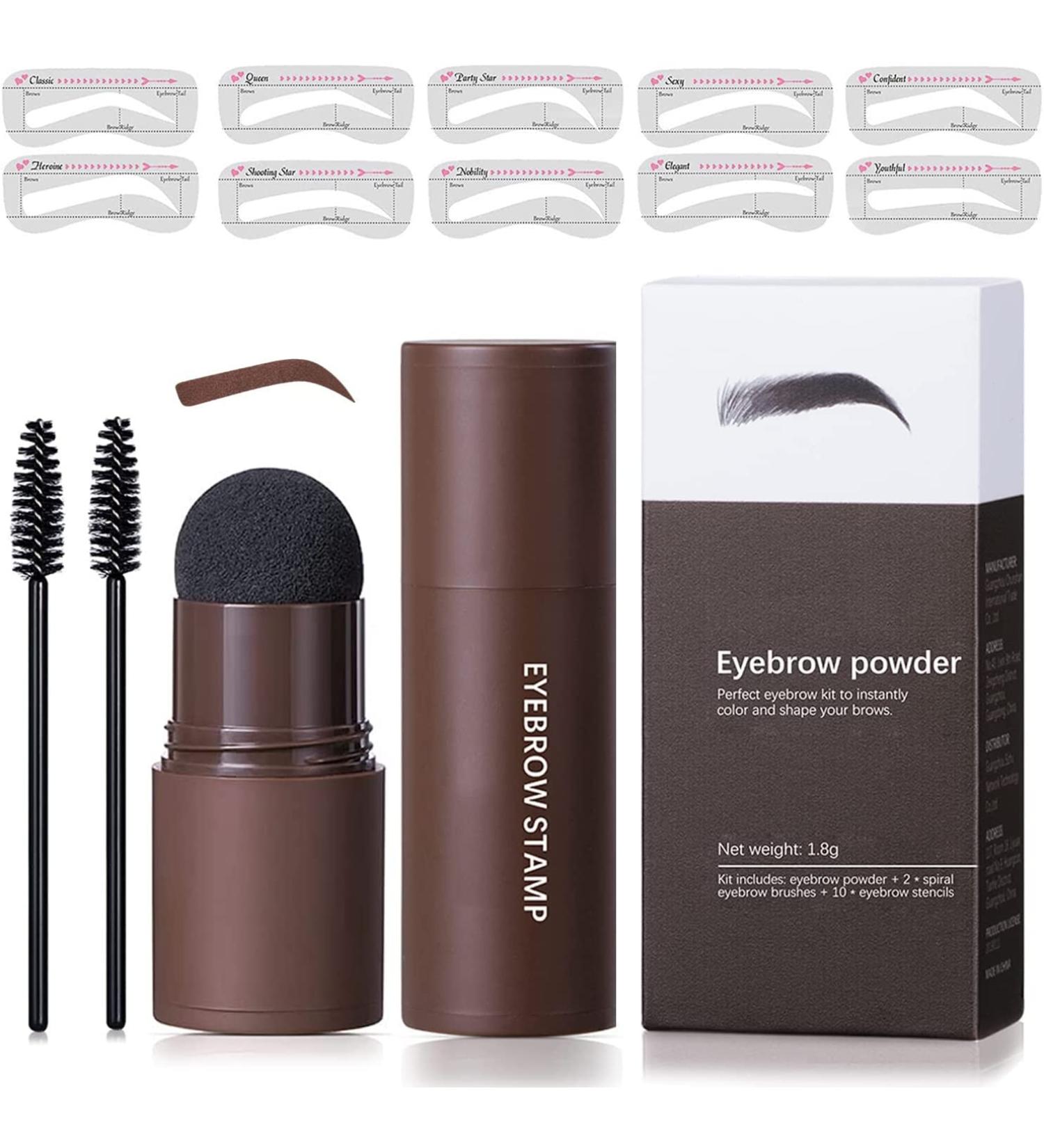 Eyebrow Stamp Kit Eyebrow Stamp Eyebrow Shaping Makeup Kit for Women Girls Durable and Waterproof Eyebrow Stamp Stencils Kit (Dark Brown) - Buy Online on GoSupps.com