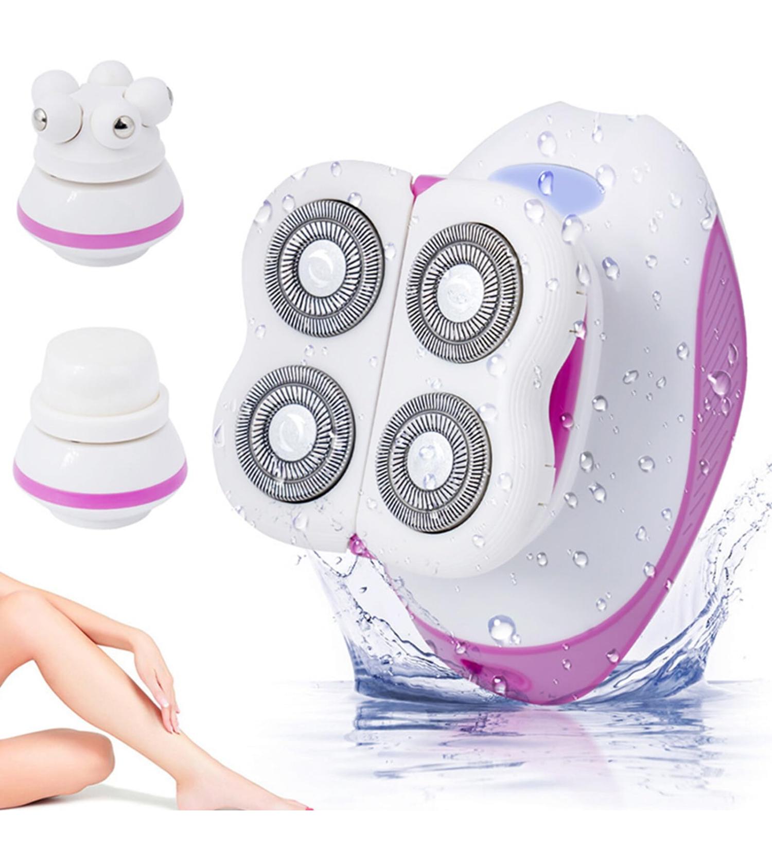Famkit 3-in-1 Women's Electric Razor - Painless Bikini Trimmer & Hair Removal for Legs Face and Armpits - Includes Brush & Massage Head - Buy Online on GoSupps.com