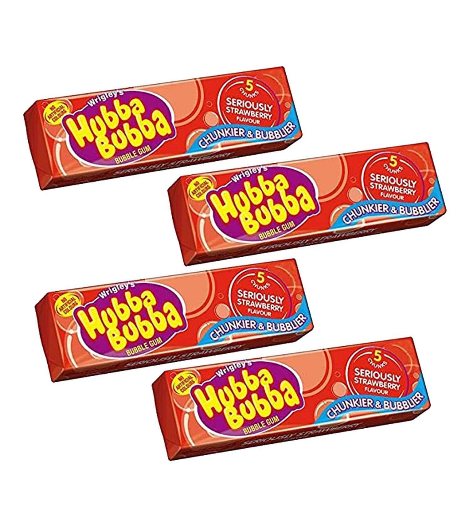 Wrigley's Hubba Bubba Bubble Gum Seriously Strawberry Flavour 5 Chunks 35G x Case of 20 Delicious Yummy Flavour - Buy Online on GoSupps.com