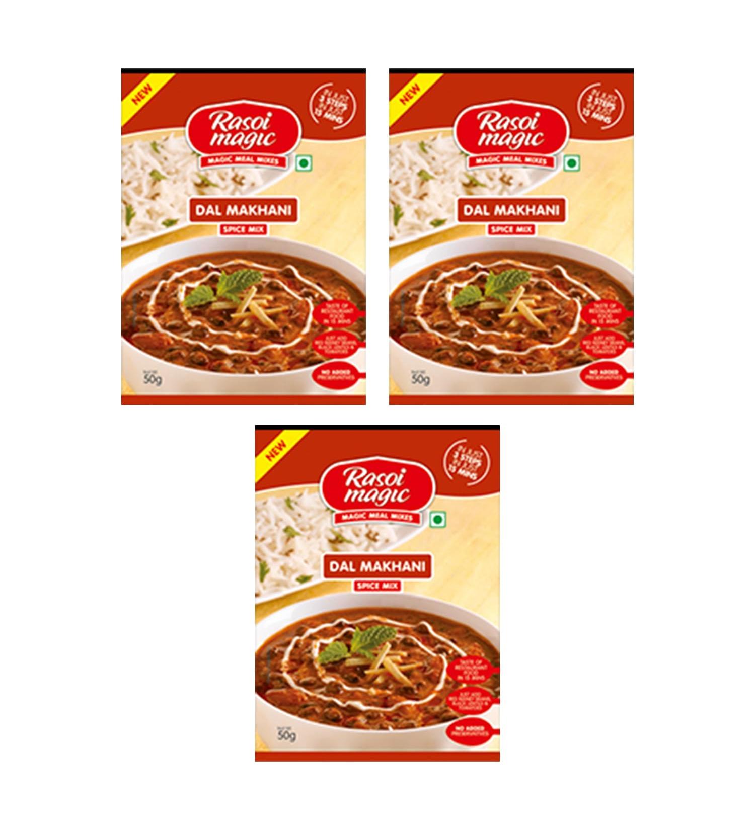 Rasoi Magic Various Seasoning Masala Powder (45 Gram) - A Mixture of Spices Adds Taste - Aromatic & Enhances Flavor of Meal (Dal Makhani Pack of 3)