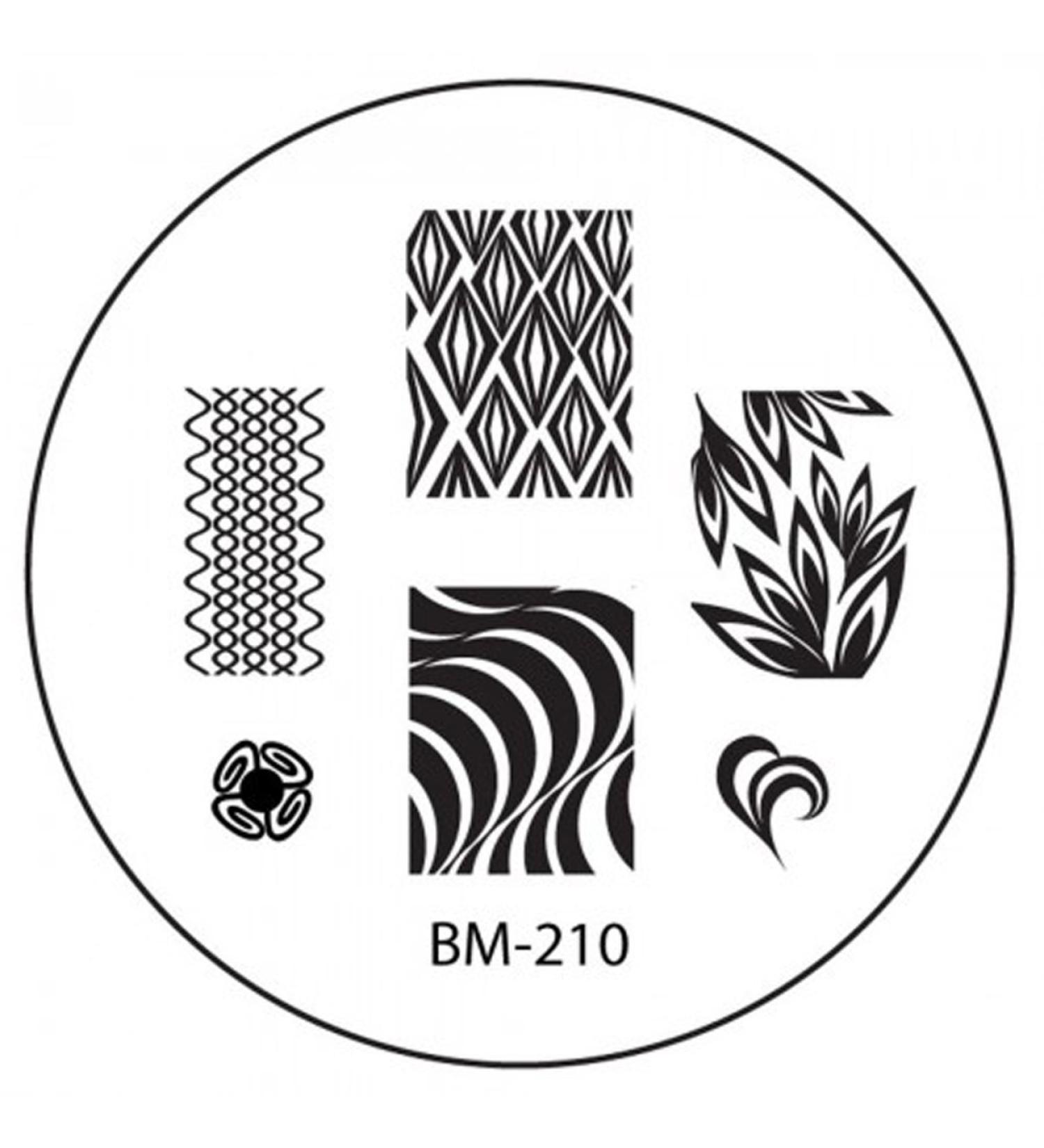 Stamping stencil plate BM 210 Bundlemonster diamond waves wave stripes nail art nail design
