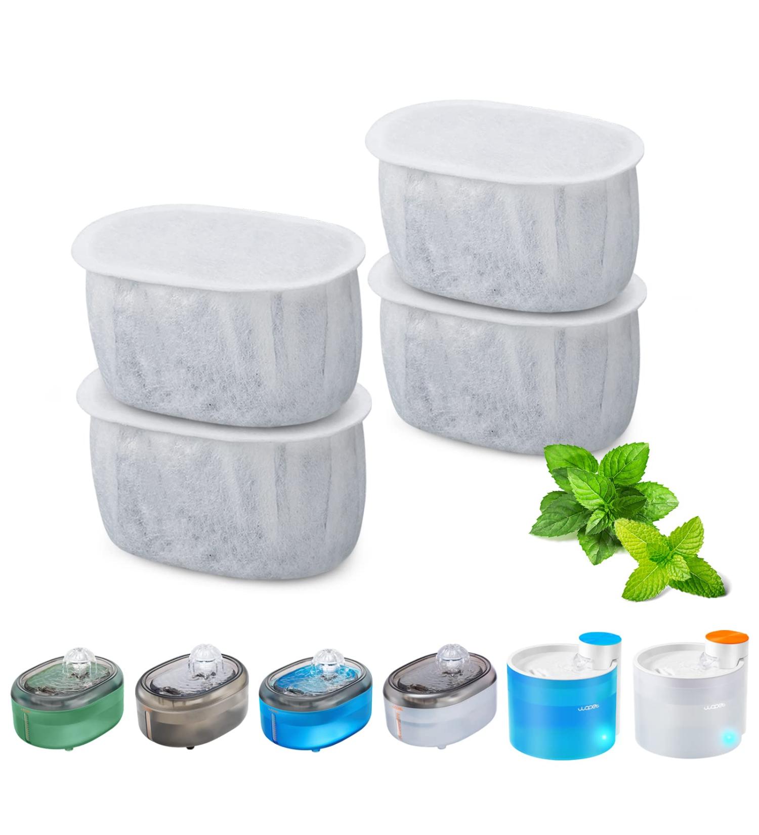 WOPET 4 Pack Replacement Filters Compatible with W300 &W300B &W500 Cat Water Fountain  67oz/2L Automatic Pet Water Fountain  Super Quiet Dog Water Dispenser 4pcs - Buy Online on GoSupps.com
