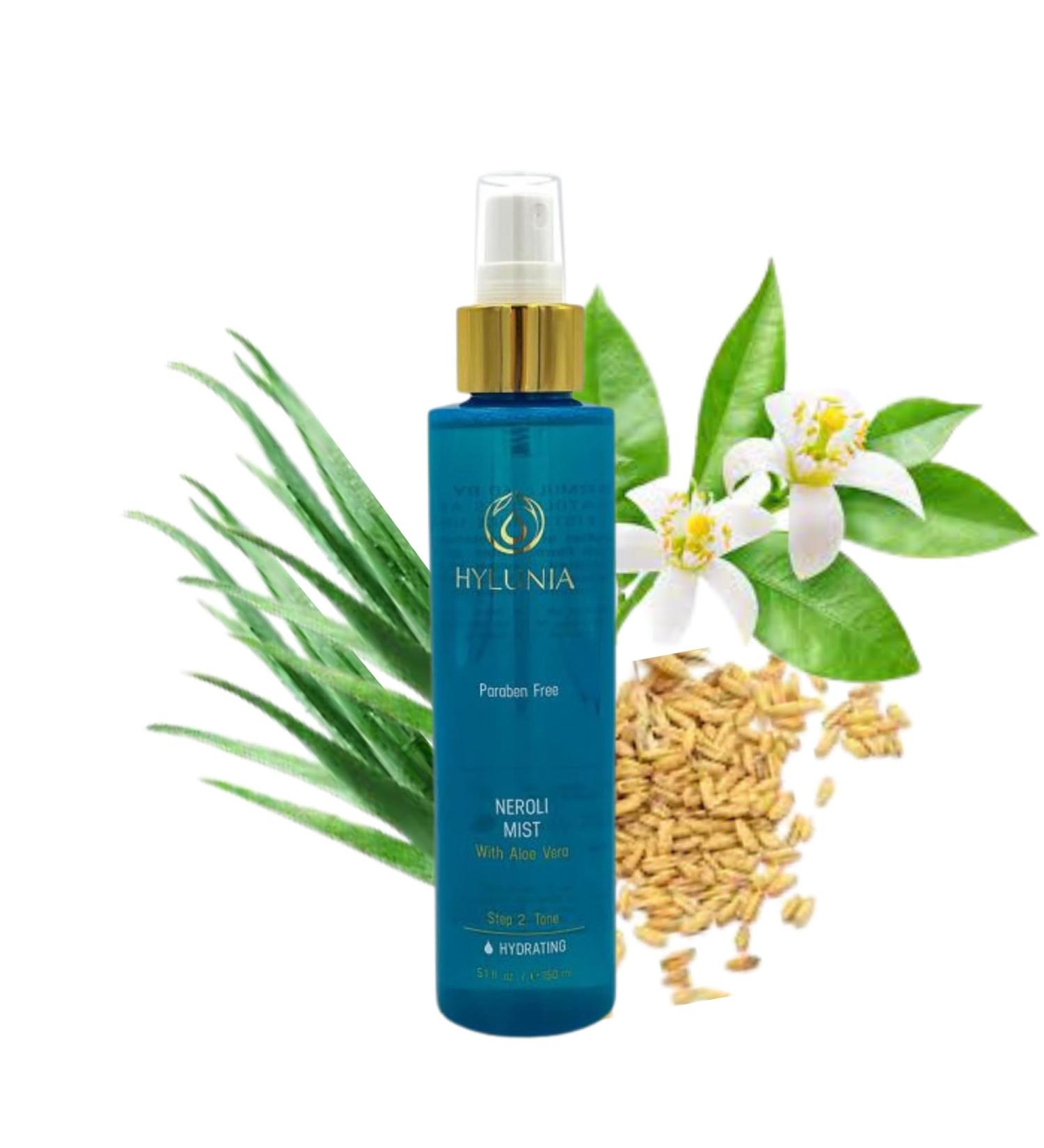 Hylunia Neroli Mist - Instant Moisturizing Spray with Colloidal Silver & Aloe Vera - All-Natural Toner for Youthful Fresh Skin | International Shipping Available - Buy Online on GoSupps.com