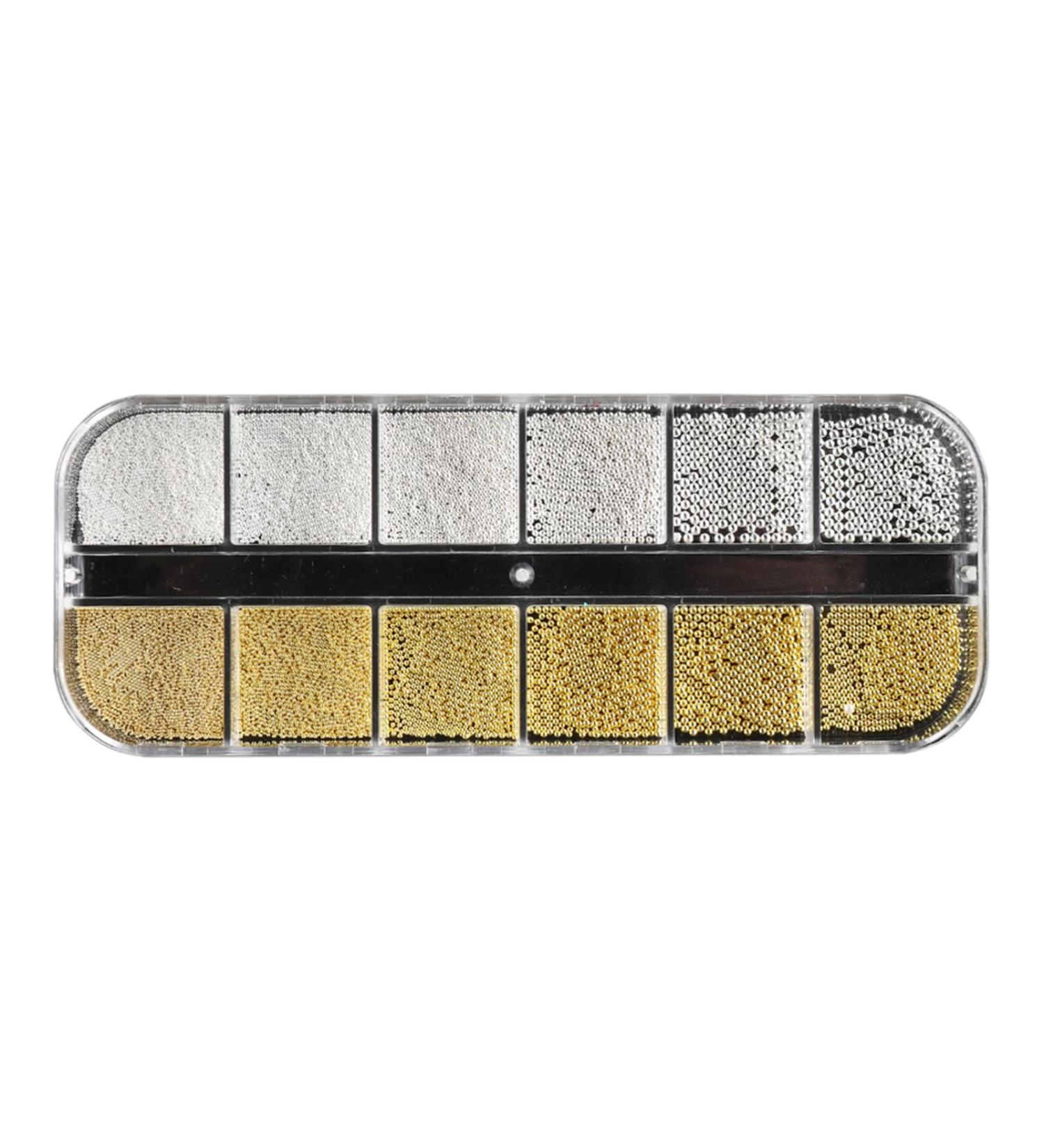 Mini Nail Art Caviar Beads 3D Micro Caviar Beads Gold Silver Beads Metal Pearls Glitter Nail Art Decor DIY Crafts DIY Accessories - Buy Online on GoSupps.com