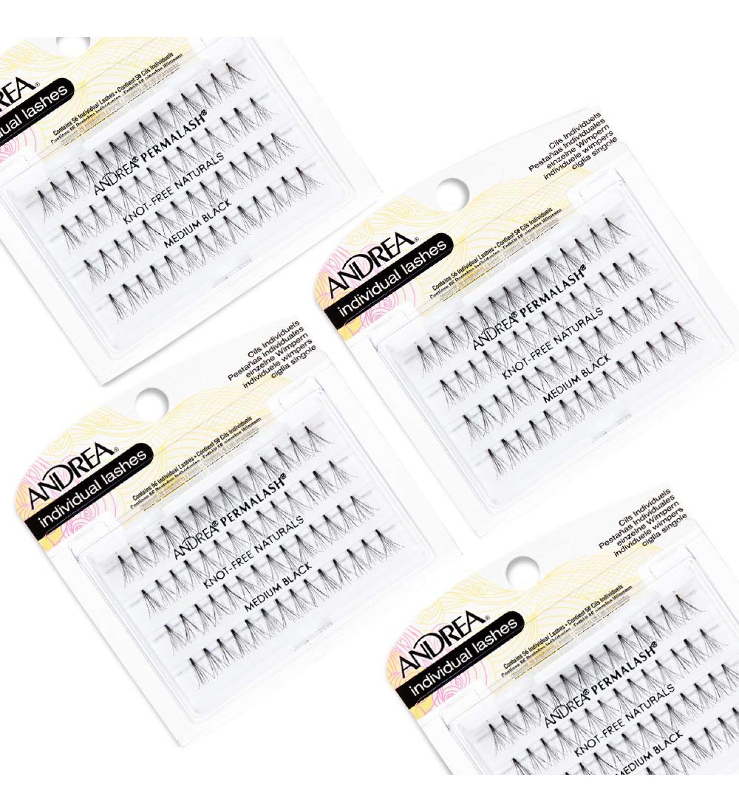 Andrea Knot-Free Naturals Individual False Lashes Medium - Black 4 Pack | Easy to Apply False Lashes - Buy Online on GoSupps.com