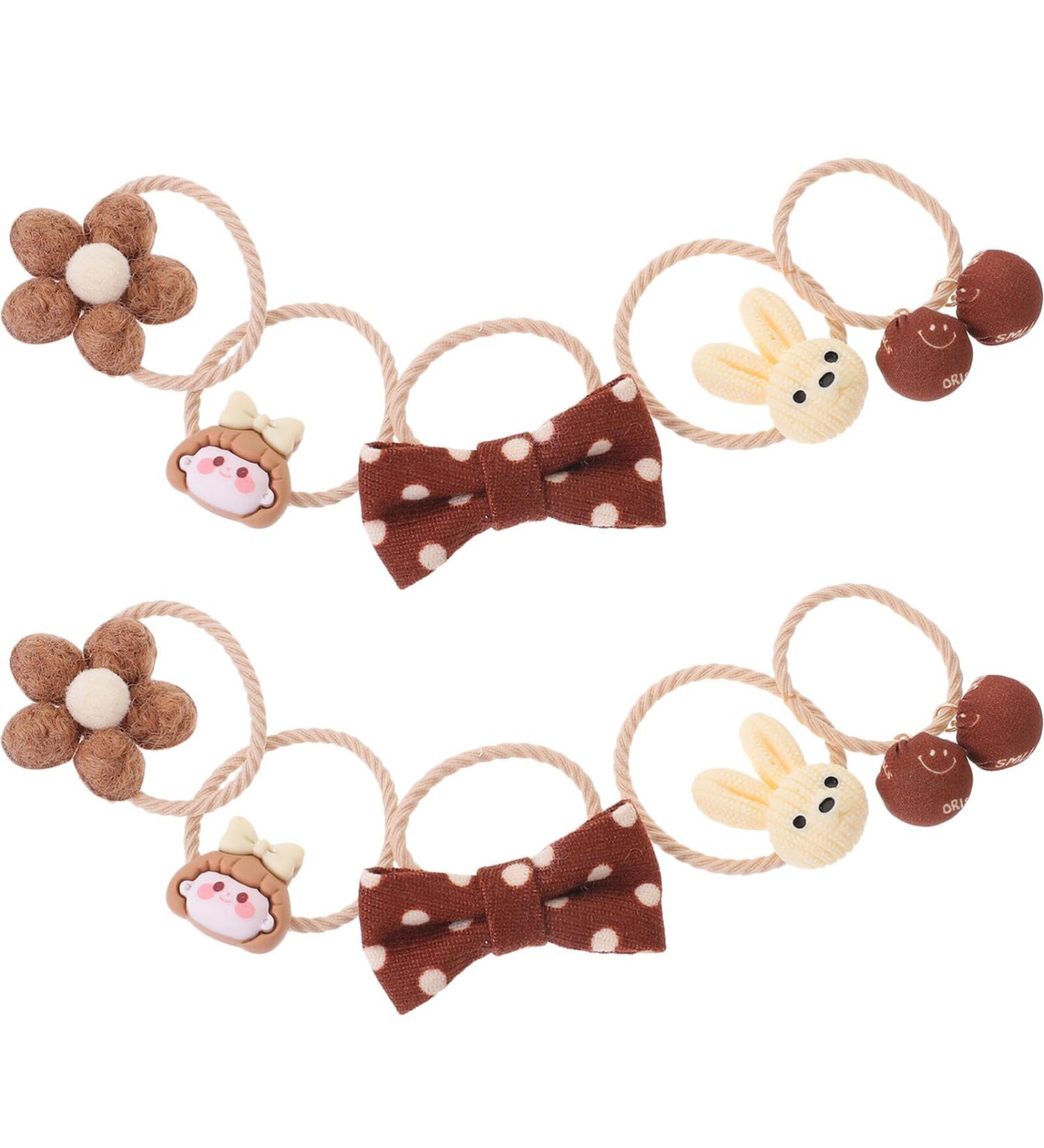 Beaupretty 5 Pairs Elastic Hair Ties Hair Bands Hair Ropes Ponytail Holders Girls Hair Accessories Coffee - Buy Online on GoSupps.com