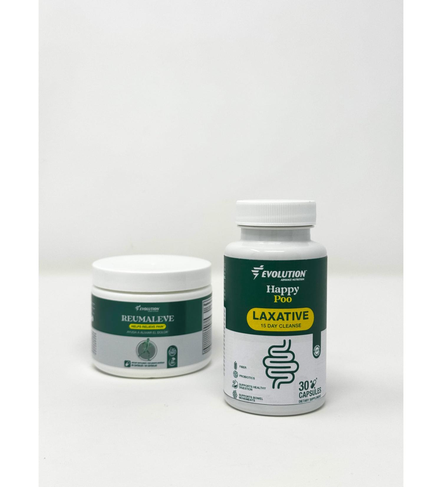 Natural Laxatives for Constipation Fast Acting with Probiotics Colon Cleanse -30 Capsules- Happy Poo + Reumaleve Joint Support Supplement with Glucosamine Chondroitin Devil s Claw & Anamu. - Buy Online on GoSupps.com