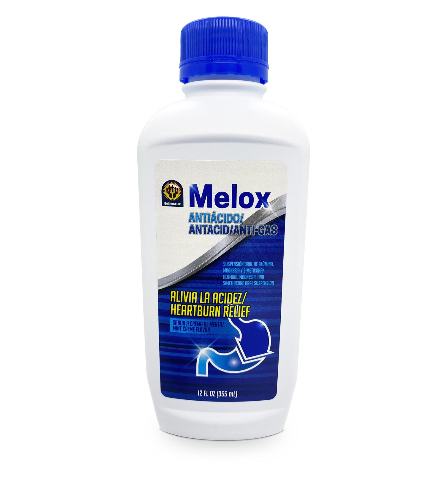 Mint Flavored Melox Liquid Antacid | Fast-Acting Relief for Reflux & Upset Stomach | 12 fl oz Bottle - Buy Online on GoSupps.com
