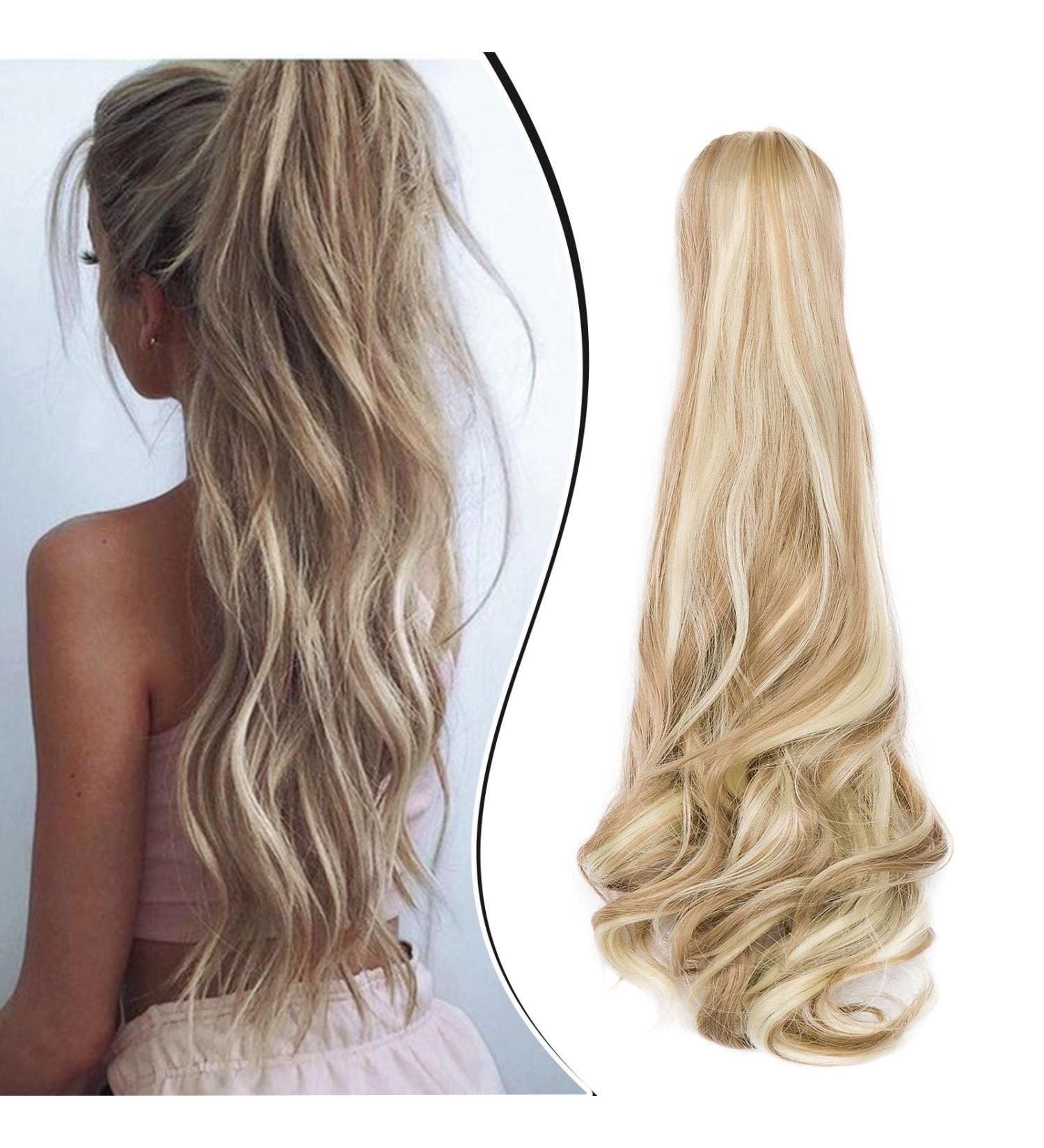 Dcbaboo Ponytail Extension Curly 18inch Claw Clip in Ponytail Hair Extensions Long Wavy Synthetic Pony tails Natural Wave One Piece Hairpiece Fake Ponytail for Women Sandy Blonde/Bleach Blonde 18 inch 140g Sandy Blonde/Bleach Blonde - Buy Online on GoSupps.com