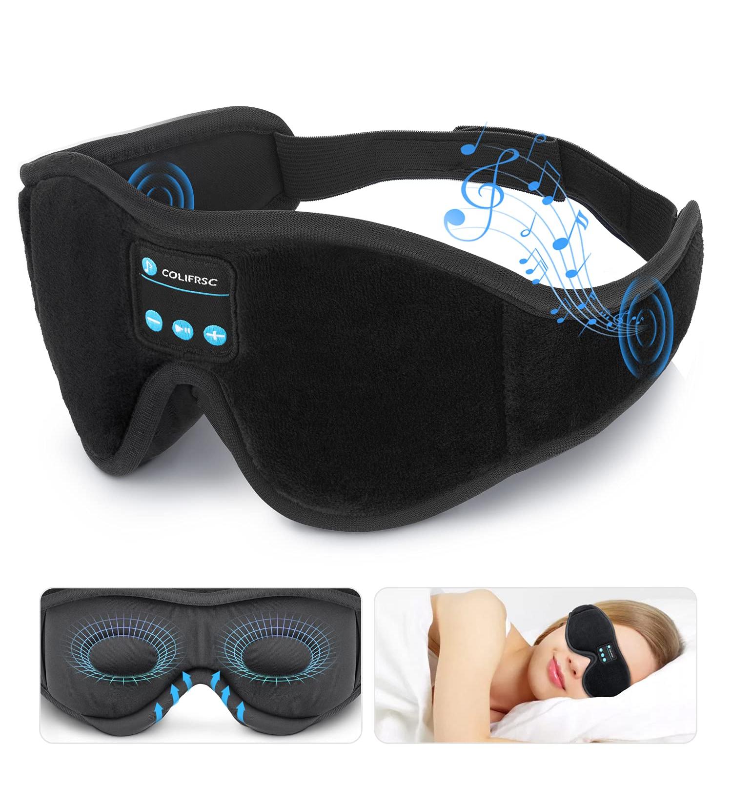 3D Sleep Mask Bluetooth Wireless Music Eye Mask - Small Size | Weighted Eye Sleep Mask for Blackout Sleeping | Valentines Gifts - Pack of 1 - Buy Online on GoSupps.com