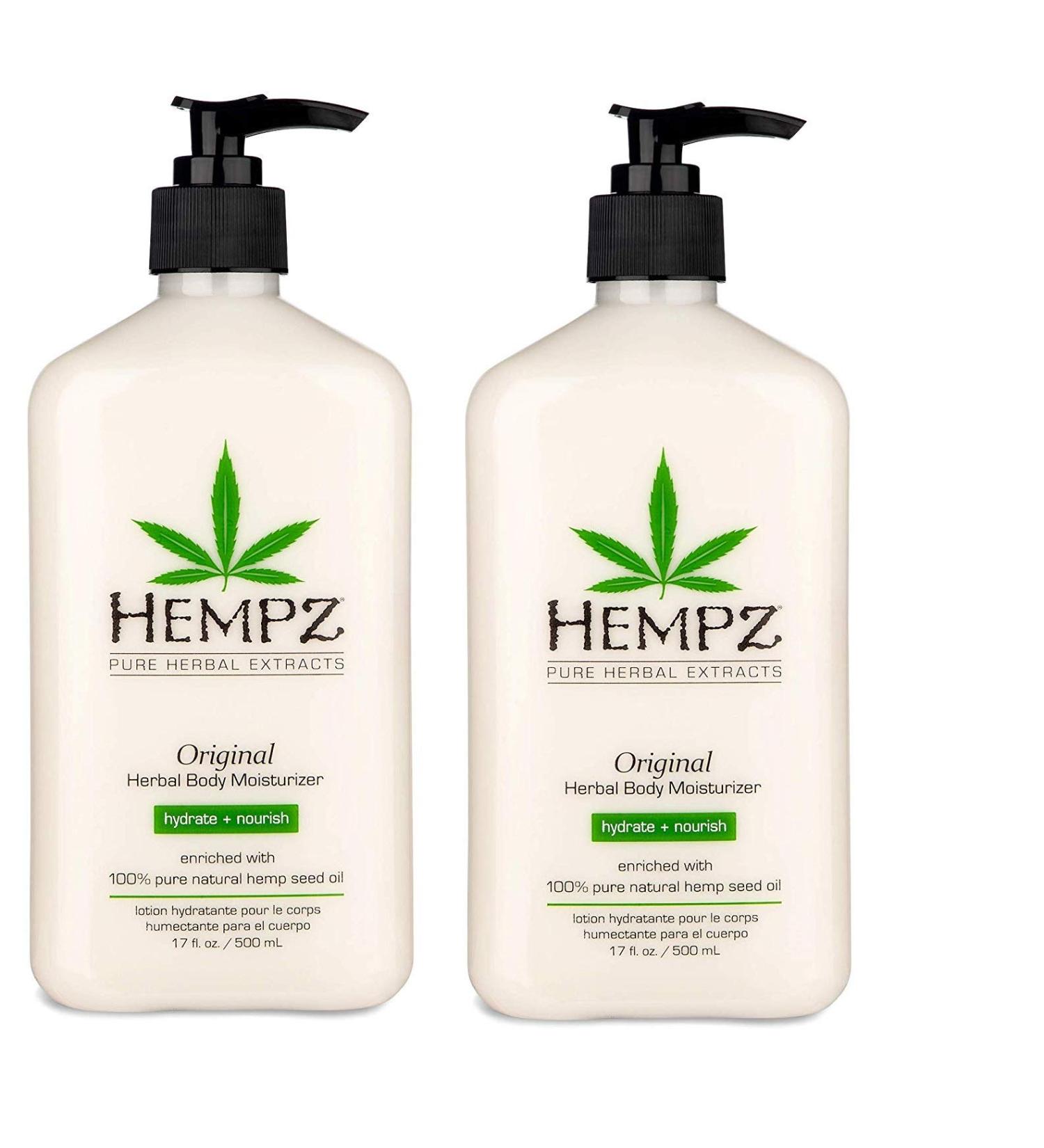 Hempz Original Body Moisturizer - Natural Hemp Seed Oil & Shea Butter, Vegan Skin Lotion for Dryness, 17 Fl Oz, 2 Pack - Buy Online on GoSupps.com