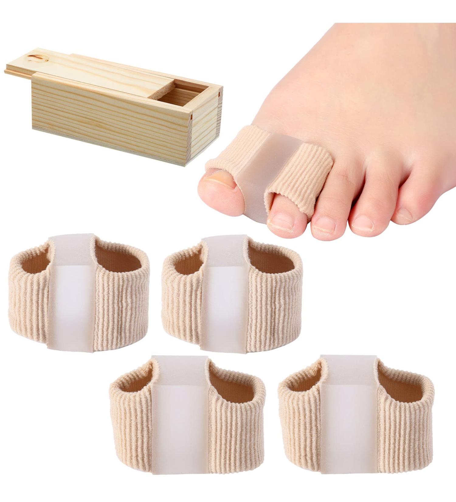 Geiserailie Bunion Toe Separators - 4 Pack Toe Spacers for Overlapping Toes and Hammer Toe Correction - Gel Toe Straightener for Pain Relief - Women Men - with Wooden Box - Buy Online on GoSupps.com