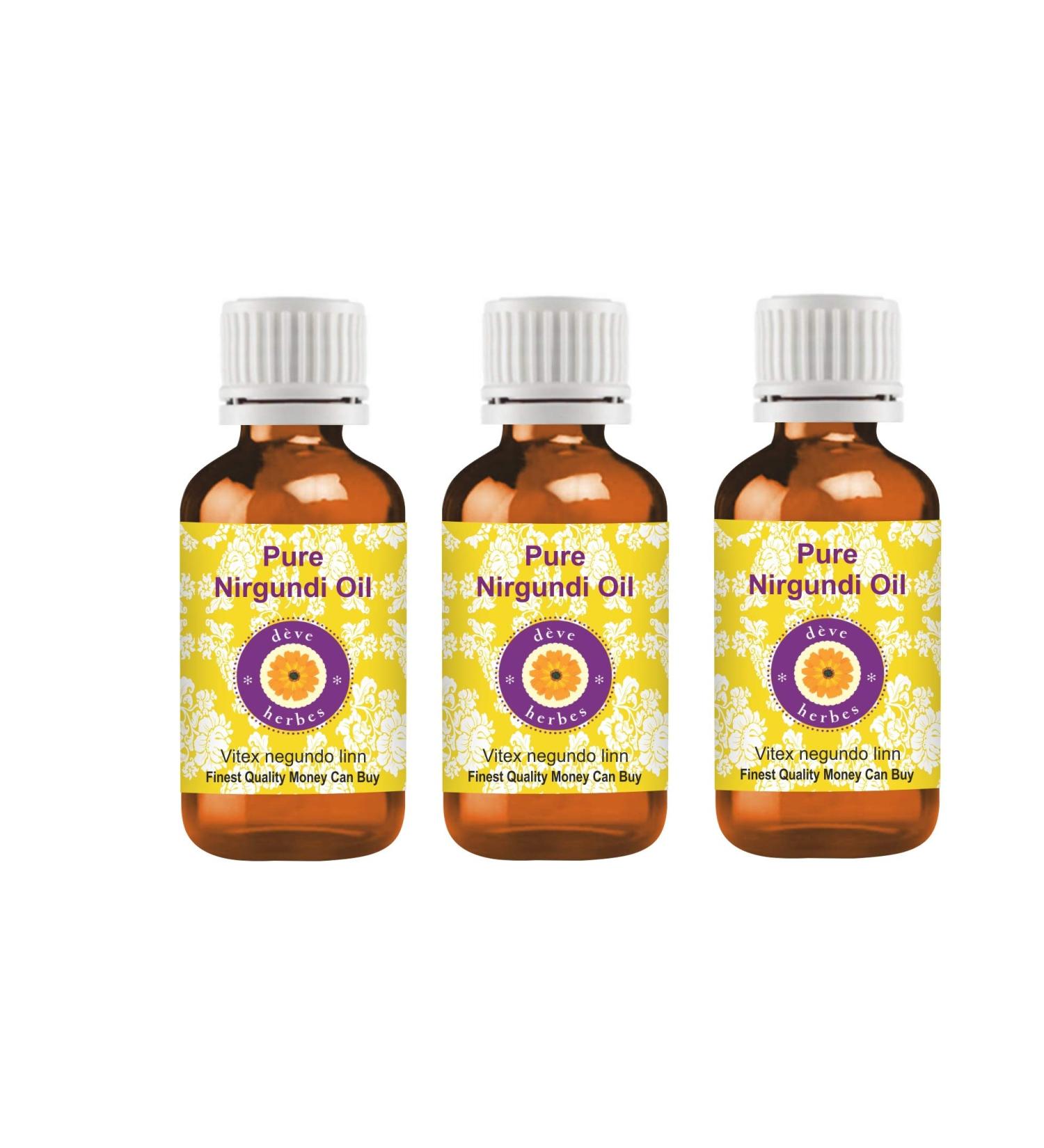 Deve Herbes Pure Nirgundi Oil (Vitex negundo linn) (Pack of Three) 100ml X 3 (10 oz) - Buy Online on GoSupps.com