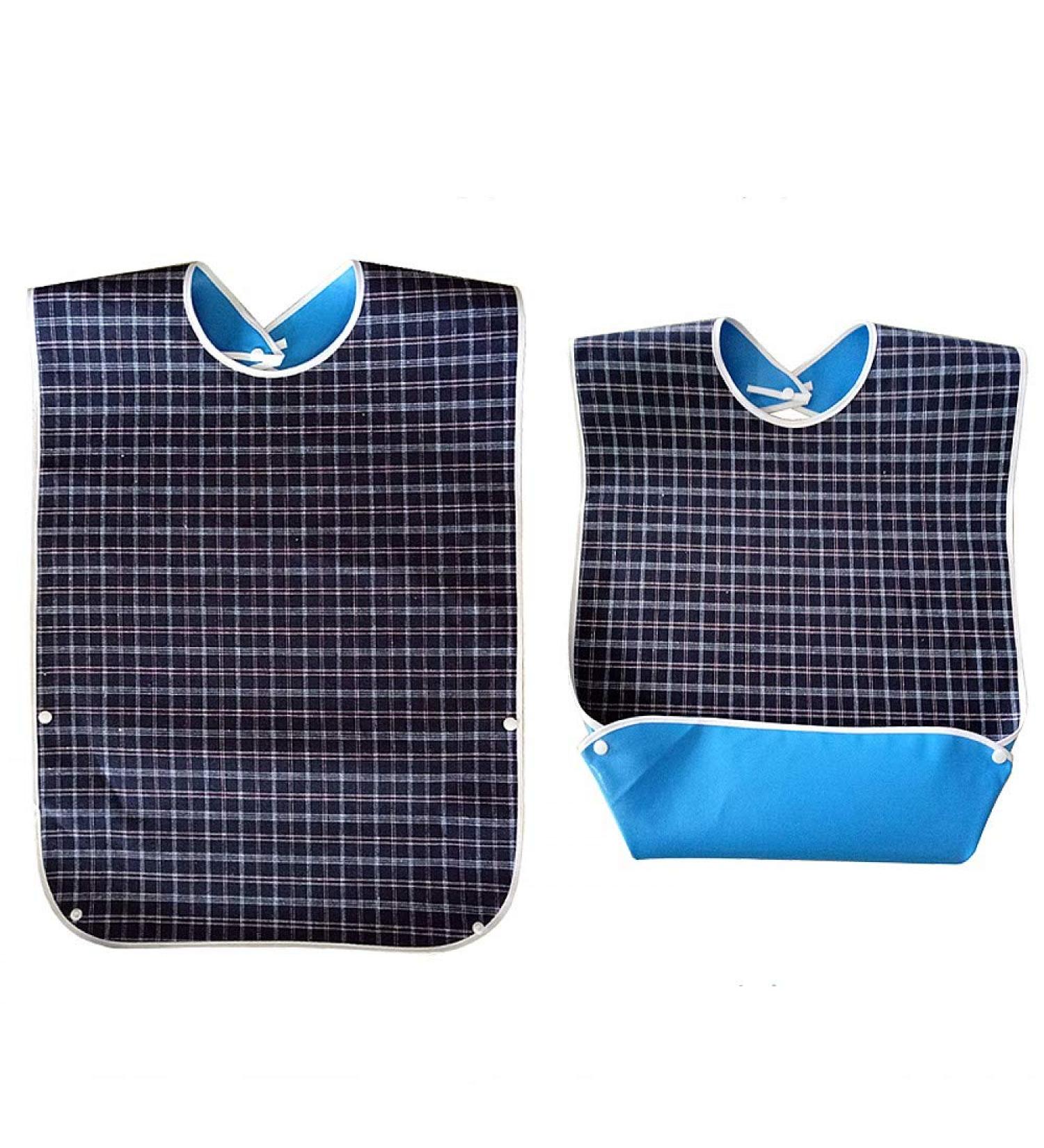 JZK Long Waterproof Feeding Bib for Elderly & Disabled - Washable Adult Dribble Bib for Stroke Patients | Large Size - Buy Online on GoSupps.com