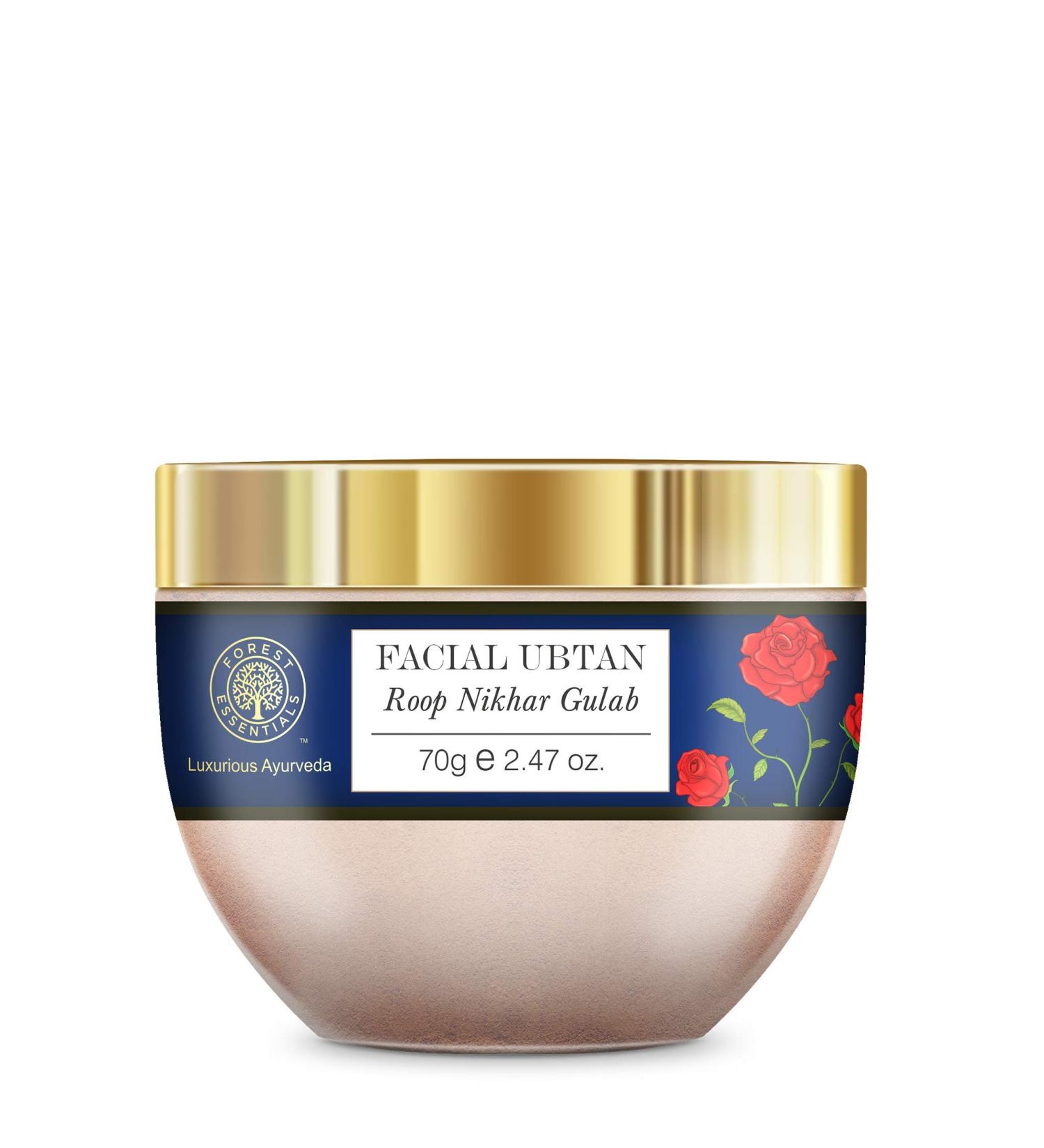 Buy Forest Essentials Facial Ubtan Roop Nikhar & Gulab - 70g | Natural Glow & Skin Care | International Shipping - Buy Online on GoSupps.com