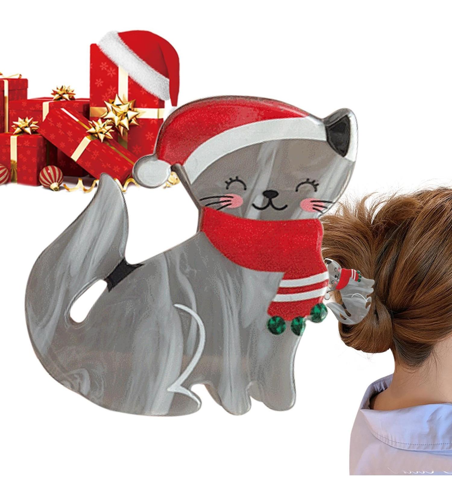 Cat Hair Clips for Girls - Cat Shaped Claw Barrette with Strong Hold No Pull | Long Hair Hairpin Hair Accessories for Shopping Outgoing Travel Parties Dating Shakven Gray - Buy Online on GoSupps.com