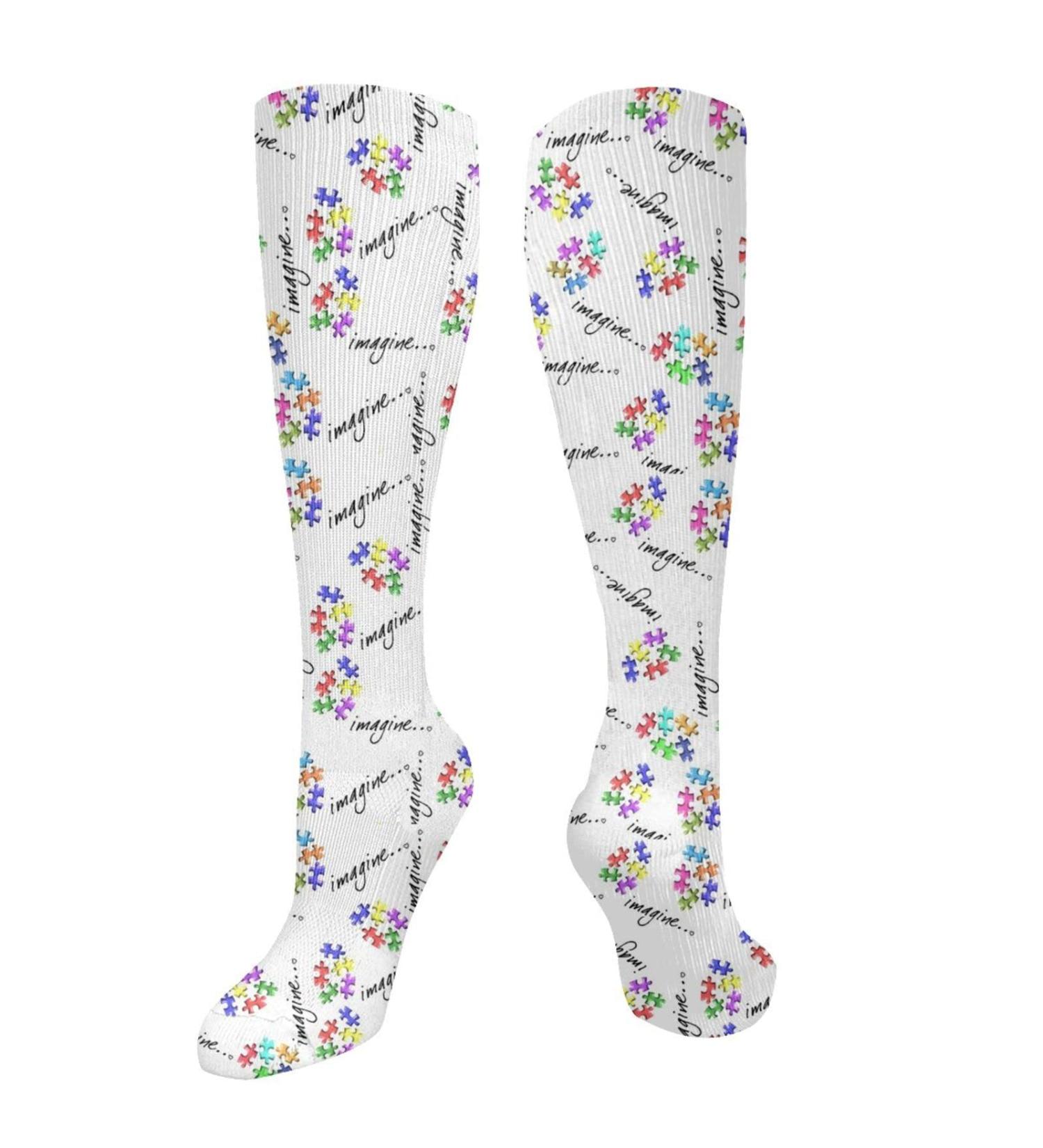 Autism Awareness Compression Socks for Men & Women - 15-20 mmHg Circulation Support for Running & Cycling - Buy Online on GoSupps.com
