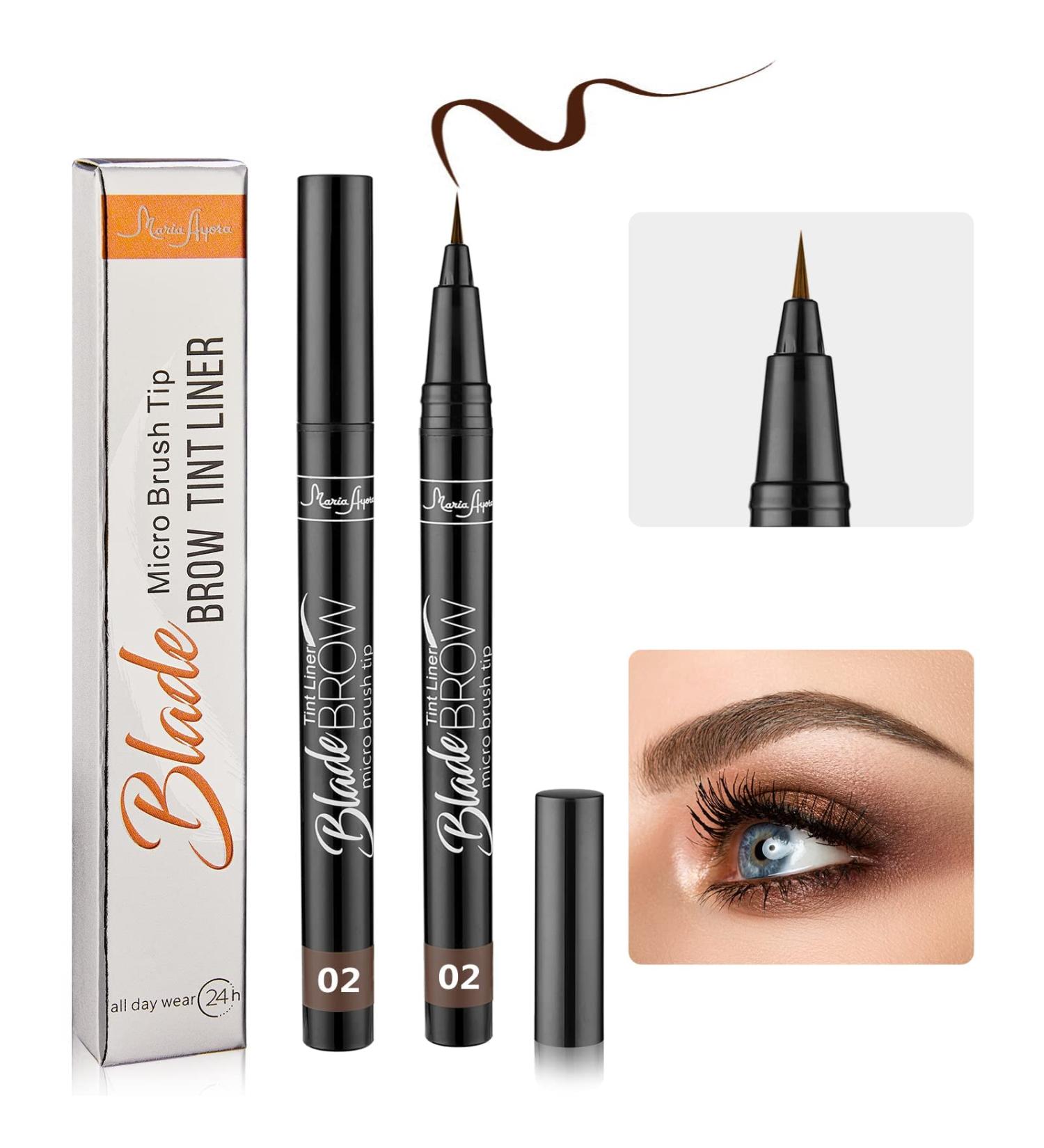 MARIA AYORA Liquid Eyebrow Pencil - Longlasting Waterproof Smudgeproof Brow Tint Pen - Grey Brown (Pack of 2) - Buy Online on GoSupps.com