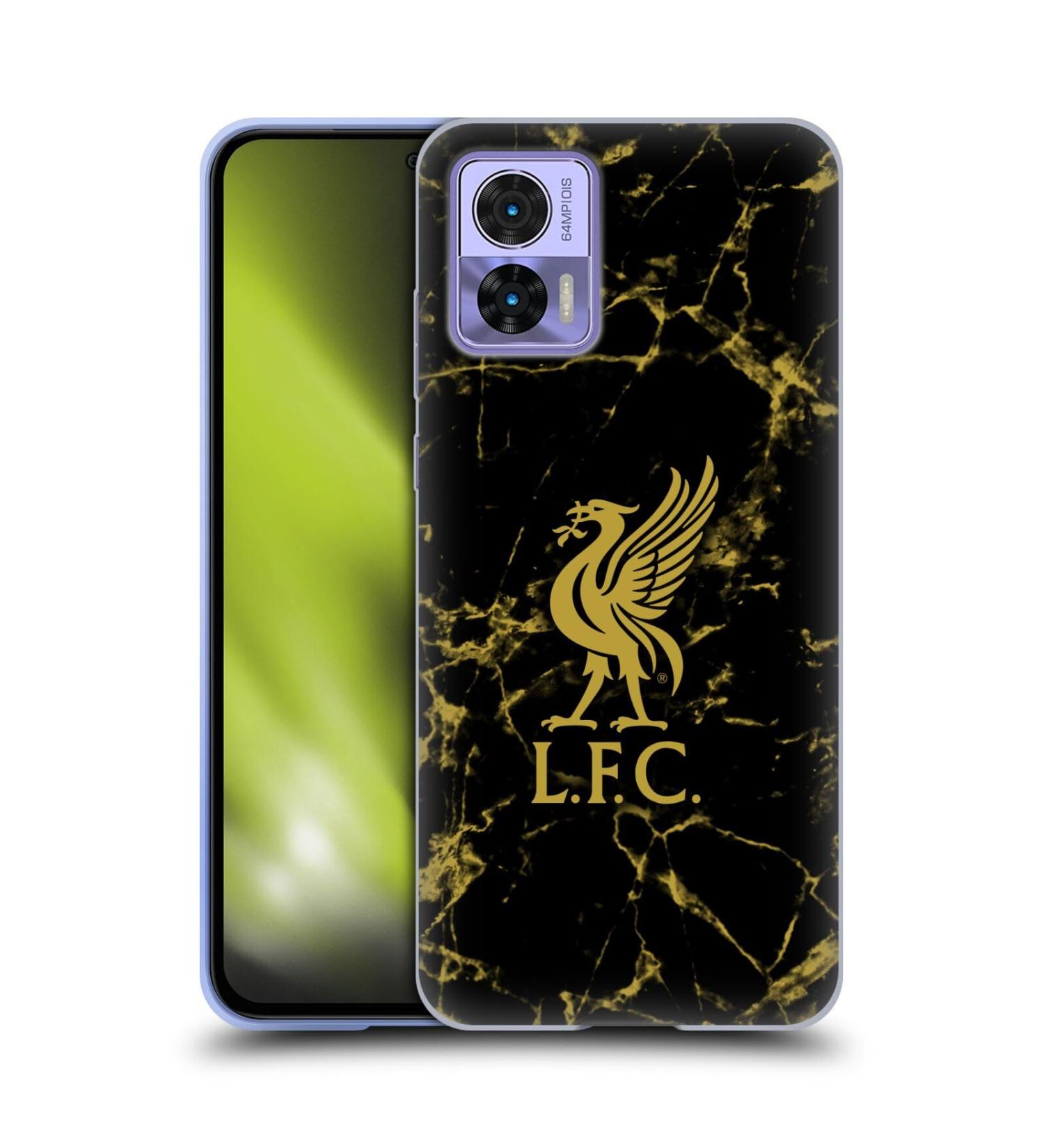 Liverpool FC Black & Gold Marble Crest Soft Gel Case for Motorola Edge 30 Neo 5G - Buy Online on GoSupps.com