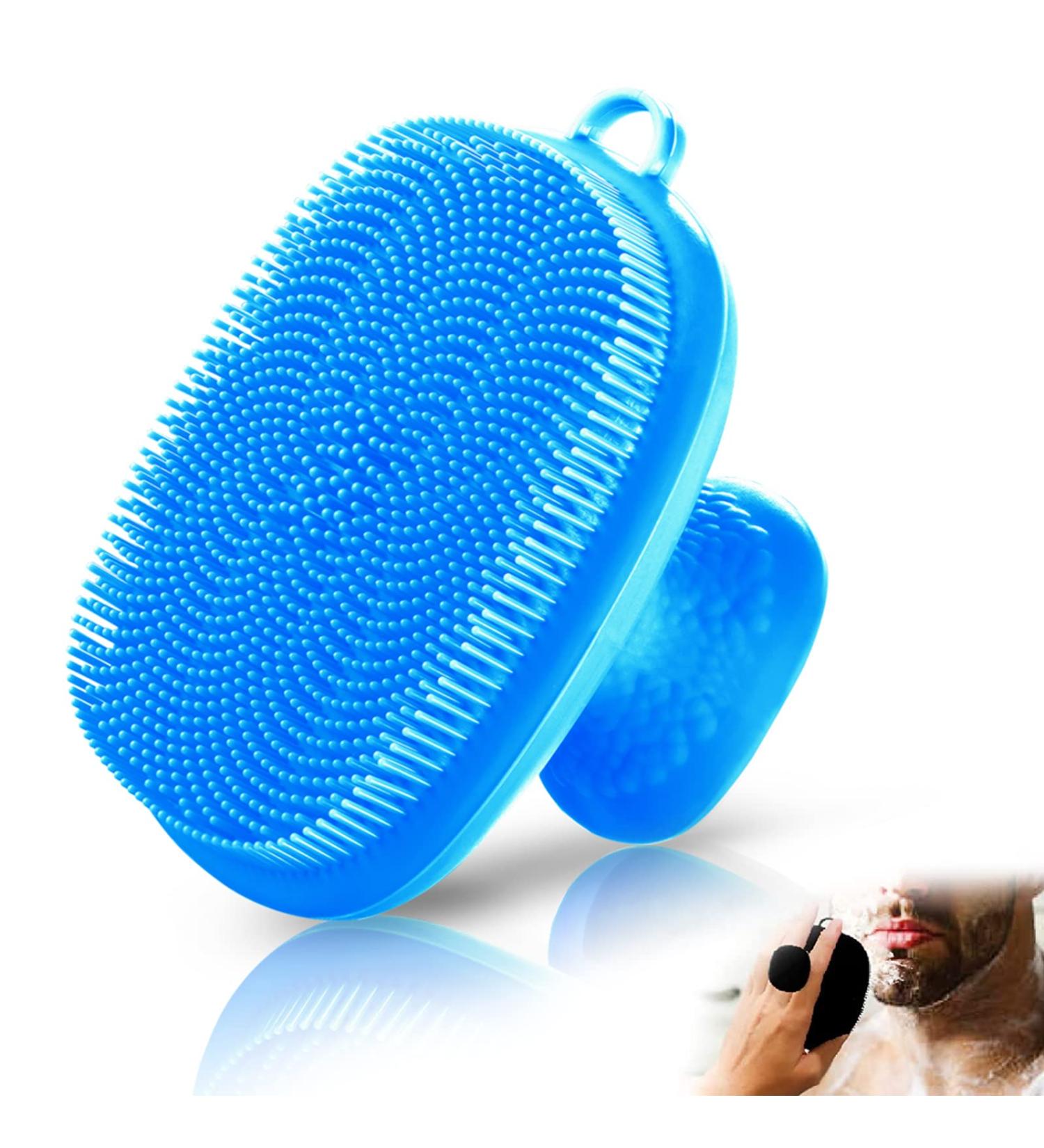 Silicone Face Scrubber Facial Cleansing Brush Silicone Face Wash Brush Manual Waterproof Cleansing Skin Care Face Brushes for Cleansing and Exfoliating (Blue) - Buy Online on GoSupps.com