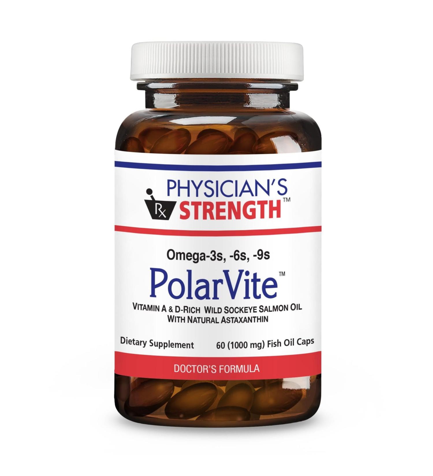 Physician's Strength PolarVite - 60 Gelcaps - Vitamin A & D Wild Sockeye Salmon Fish Oil with Natural Astaxanthin - 30 Servings - Buy Online on GoSupps.com