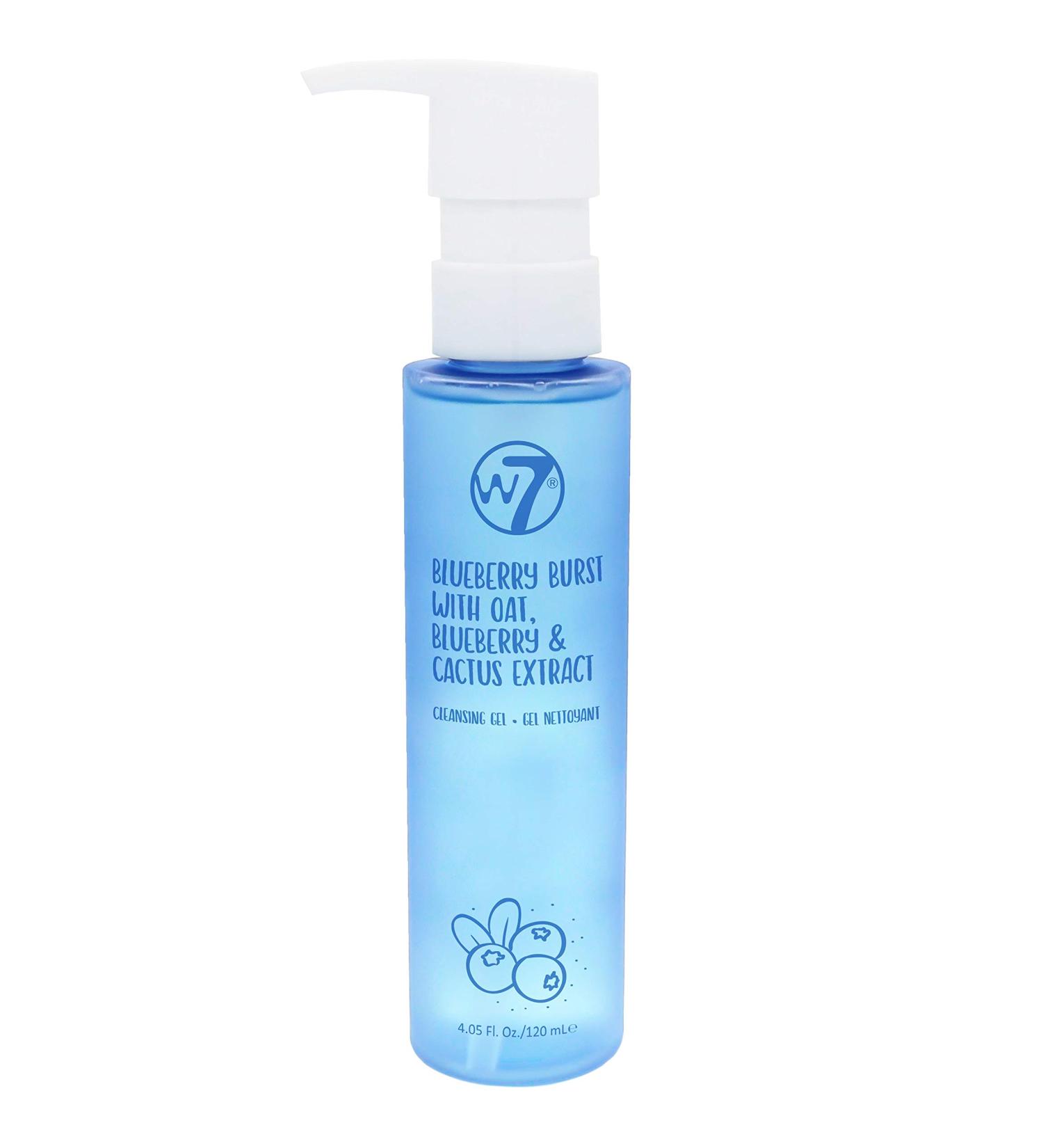 W7 Blueberry Burst Cleansing Gel - Blueberry Cactus and Oat Extract - Remove Makeup & Cleanse Skin